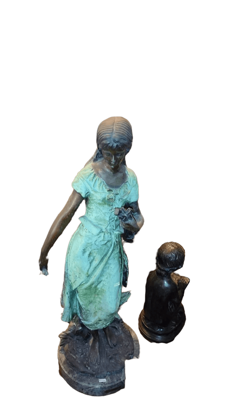Auguste Moreaud Mandolin Woman Bronze Sculpture - Antiques Bazaar Ensenada