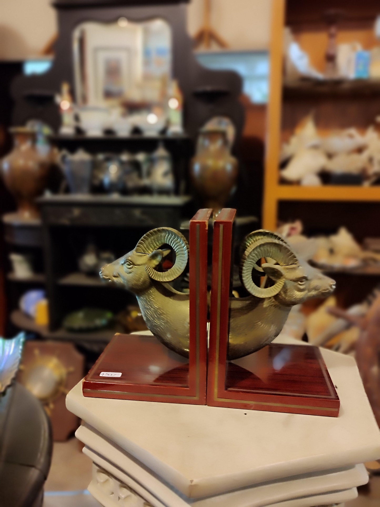 Goat-Themed Bookends - Antiques Bazaar Ensenada