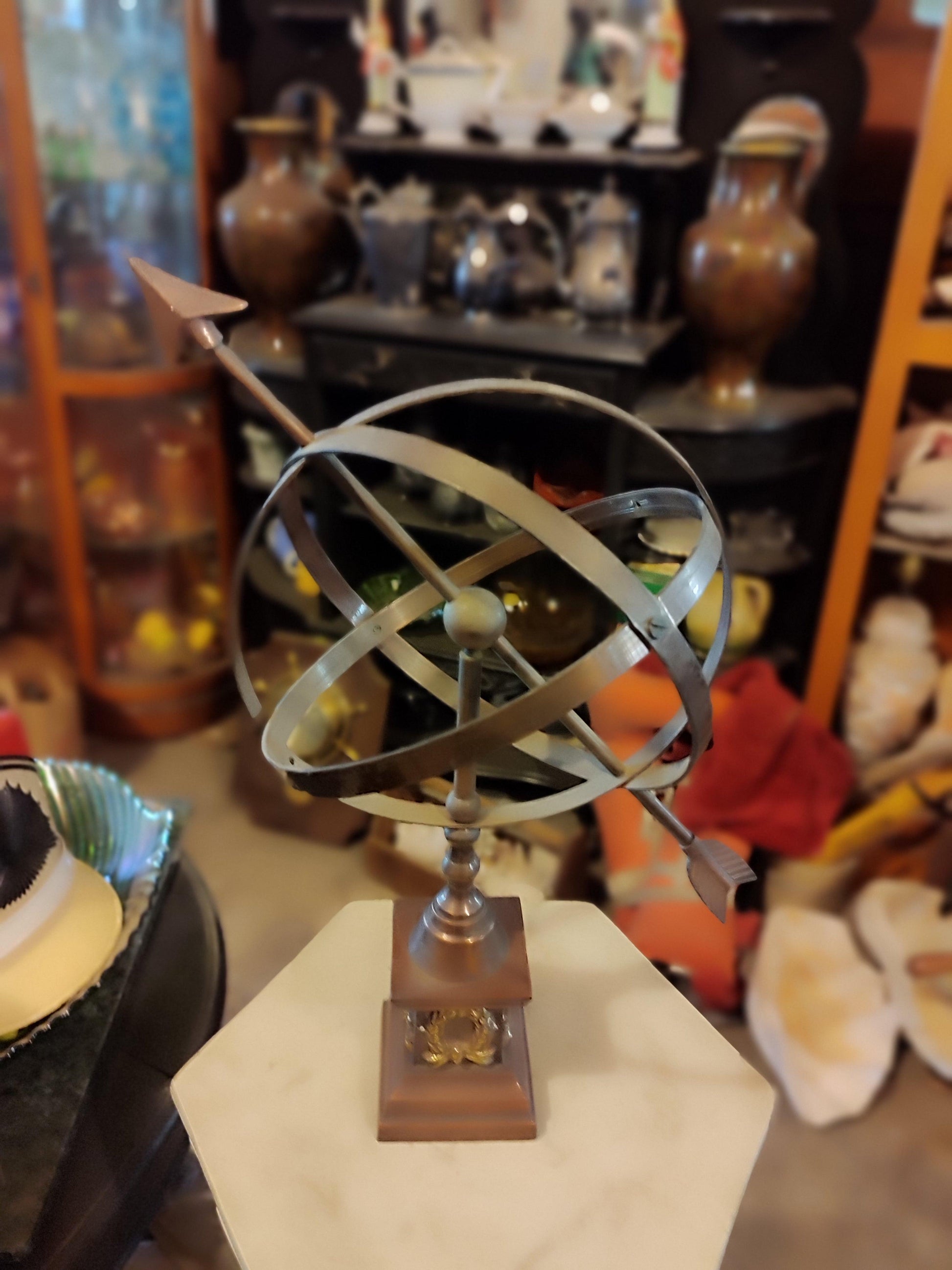 Vintage metal large armillary - Antiques Bazaar Ensenada