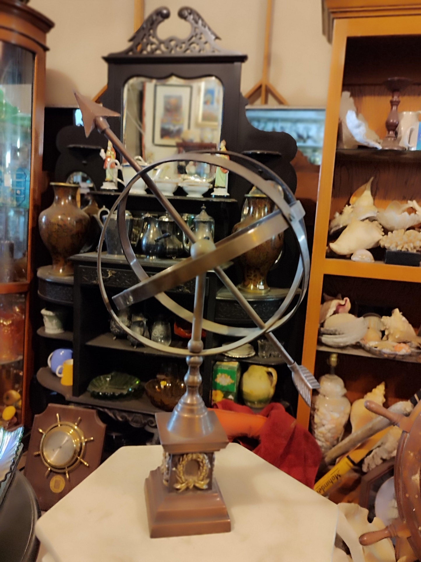 Vintage metal large armillary - Antiques Bazaar Ensenada