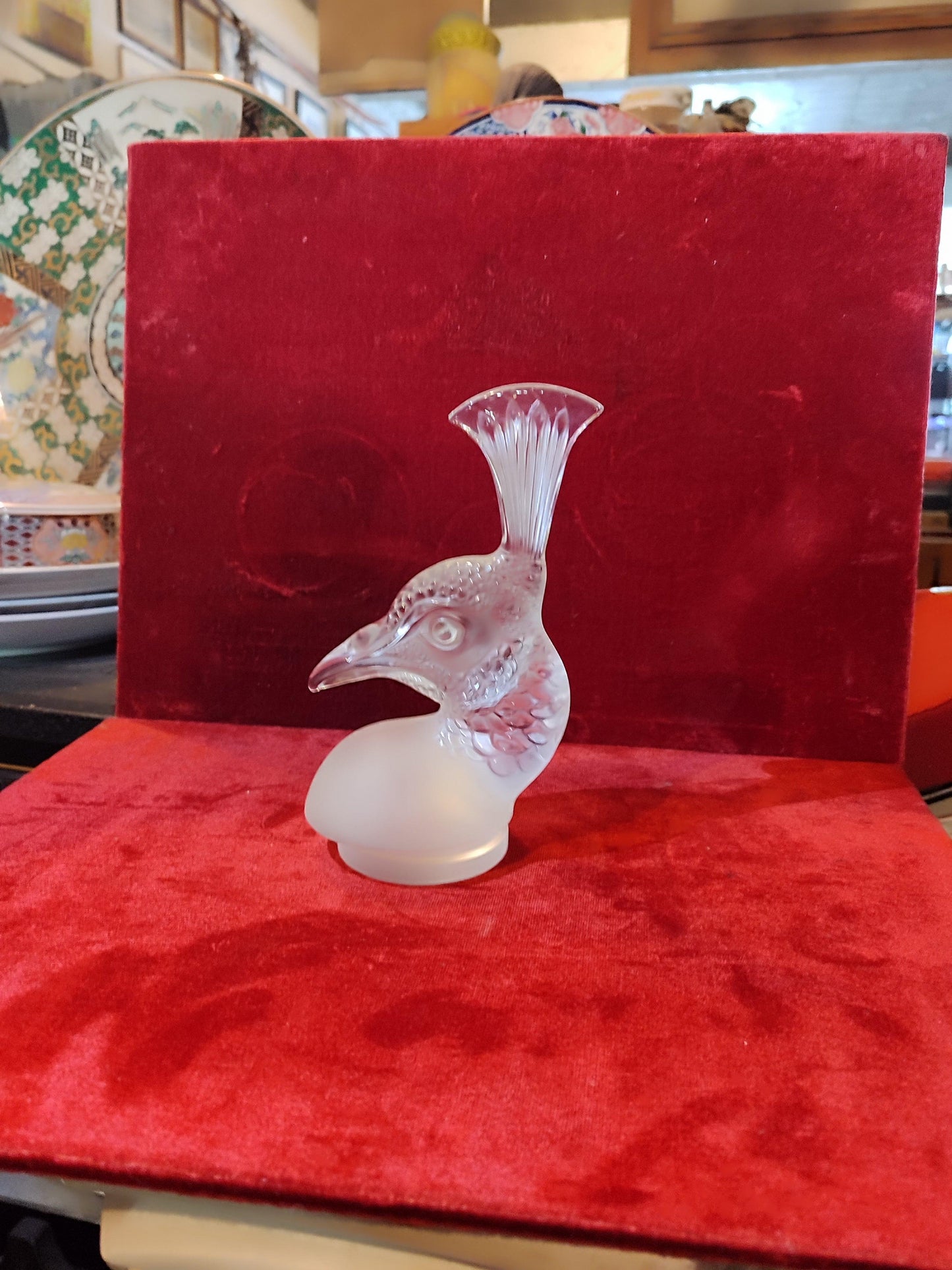 1928 René Lalique - Car Mascot Tete De Paon Peacock - Antiques Bazaar Ensenada