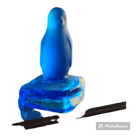 La figura de cristal de arte azul de Westmoreland - Antiques Bazaar Ensenada