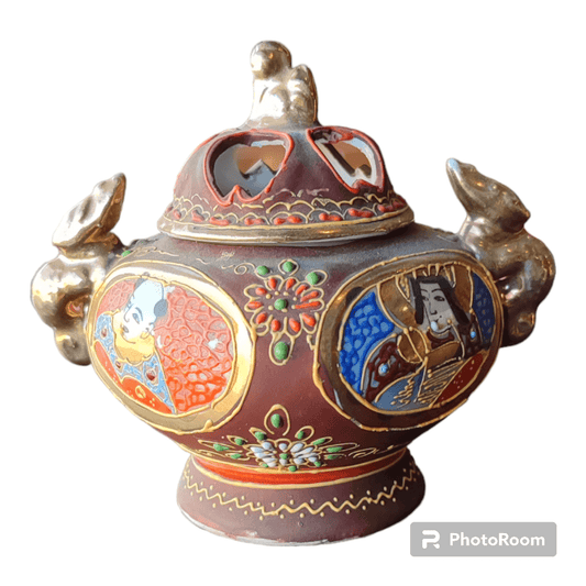 incensario vintage de Satsuma Moriage - Antiques Bazaar Ensenada
