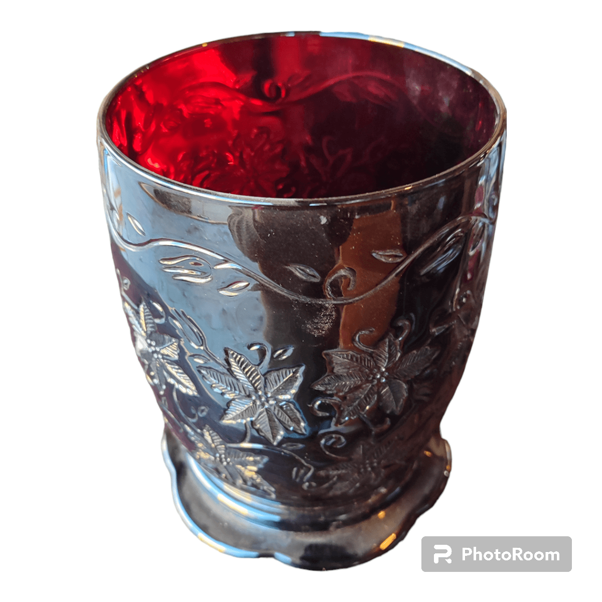 Vaso de Vidrio Rubi Rojo - Antiques Bazaar Ensenada
