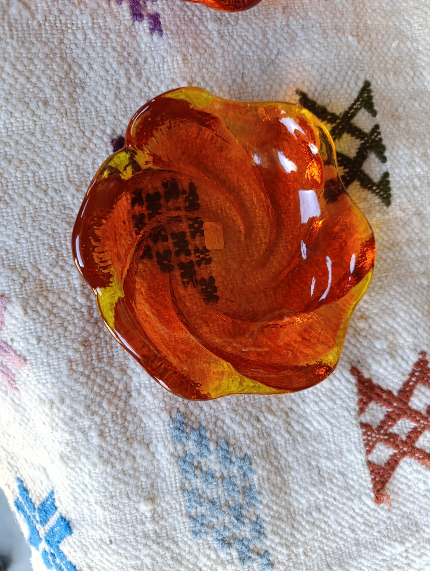 Cenicero de Cristal Fenton Años 50 | “Orange Swirl”
