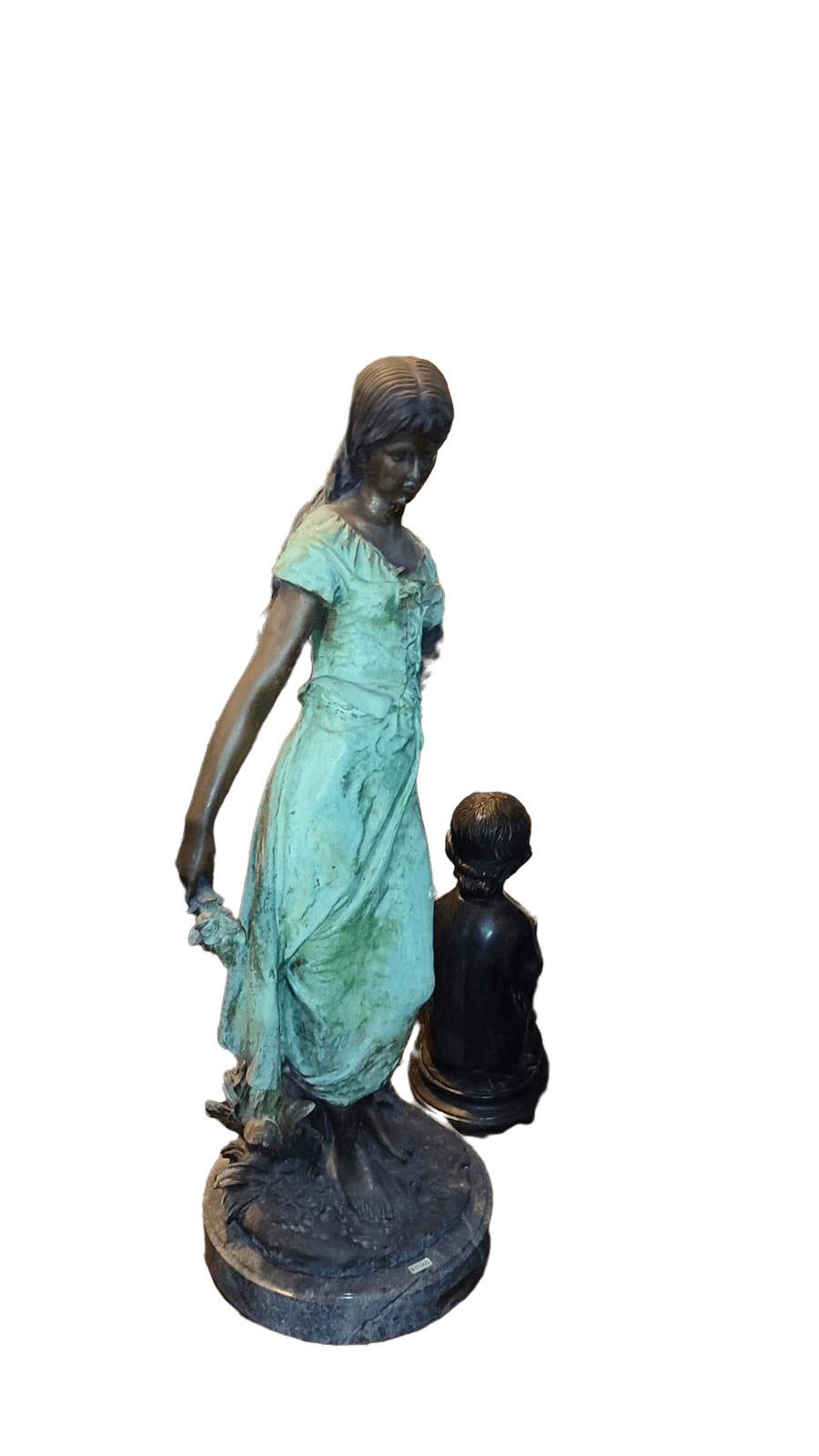 Auguste Moreaud Mandolin Woman Bronze Sculpture - Antiques Bazaar Ensenada