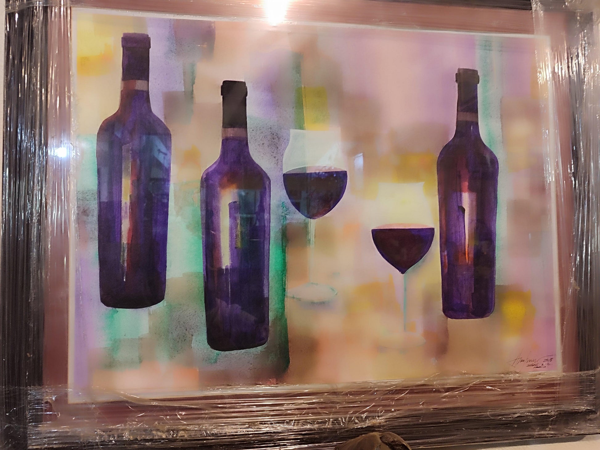 painting depicting wine glasses - Antiques Bazaar Ensenada