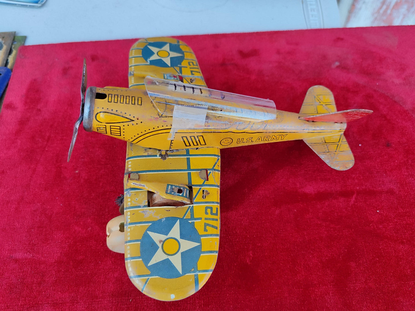 The Brilliant Collectible US Army Marx Windup Plane - Antiques Bazaar Ensenada
