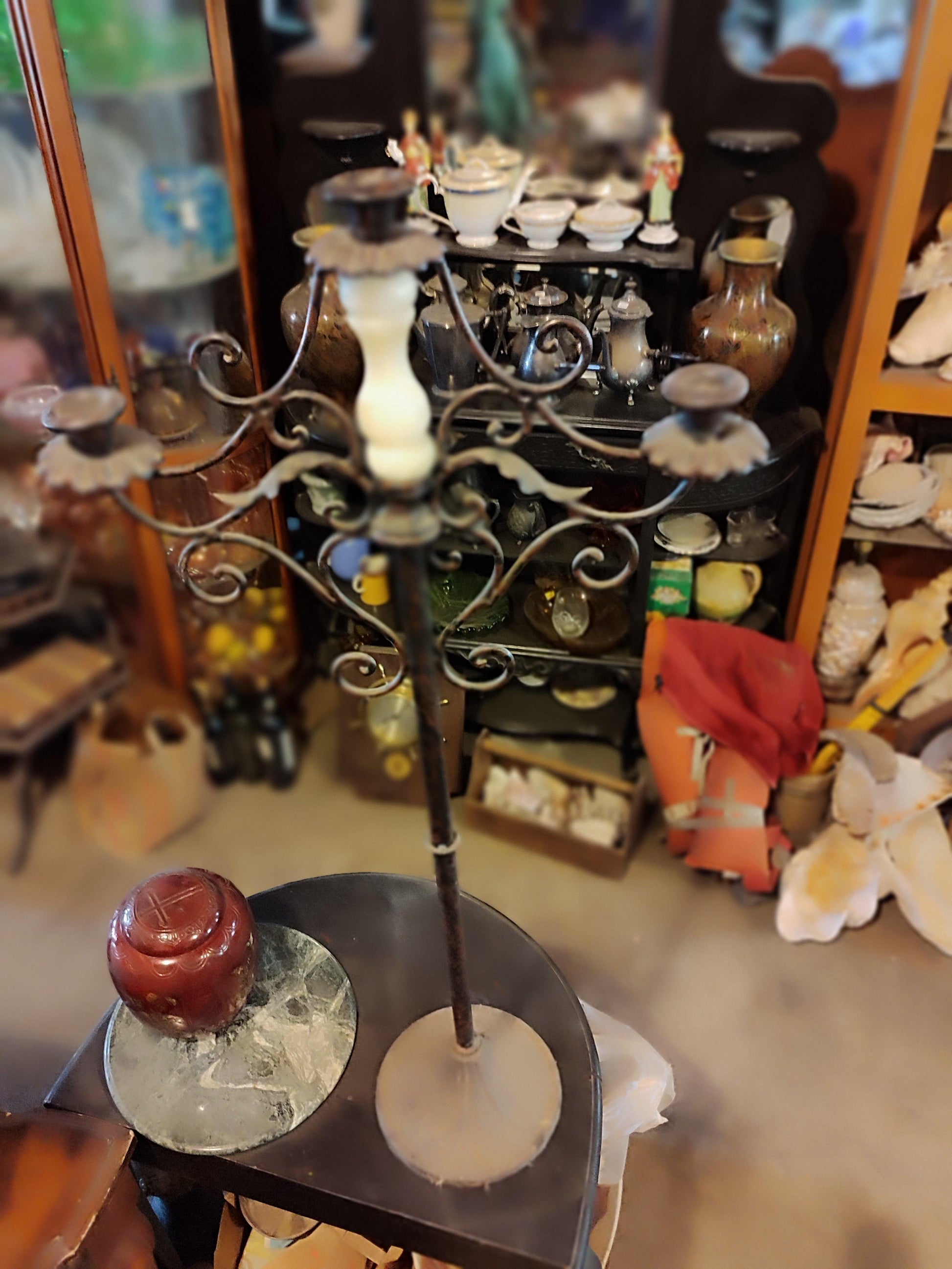 Wrought Iron Hand-Forged Floor Candelabra - Antiques Bazaar Ensenada