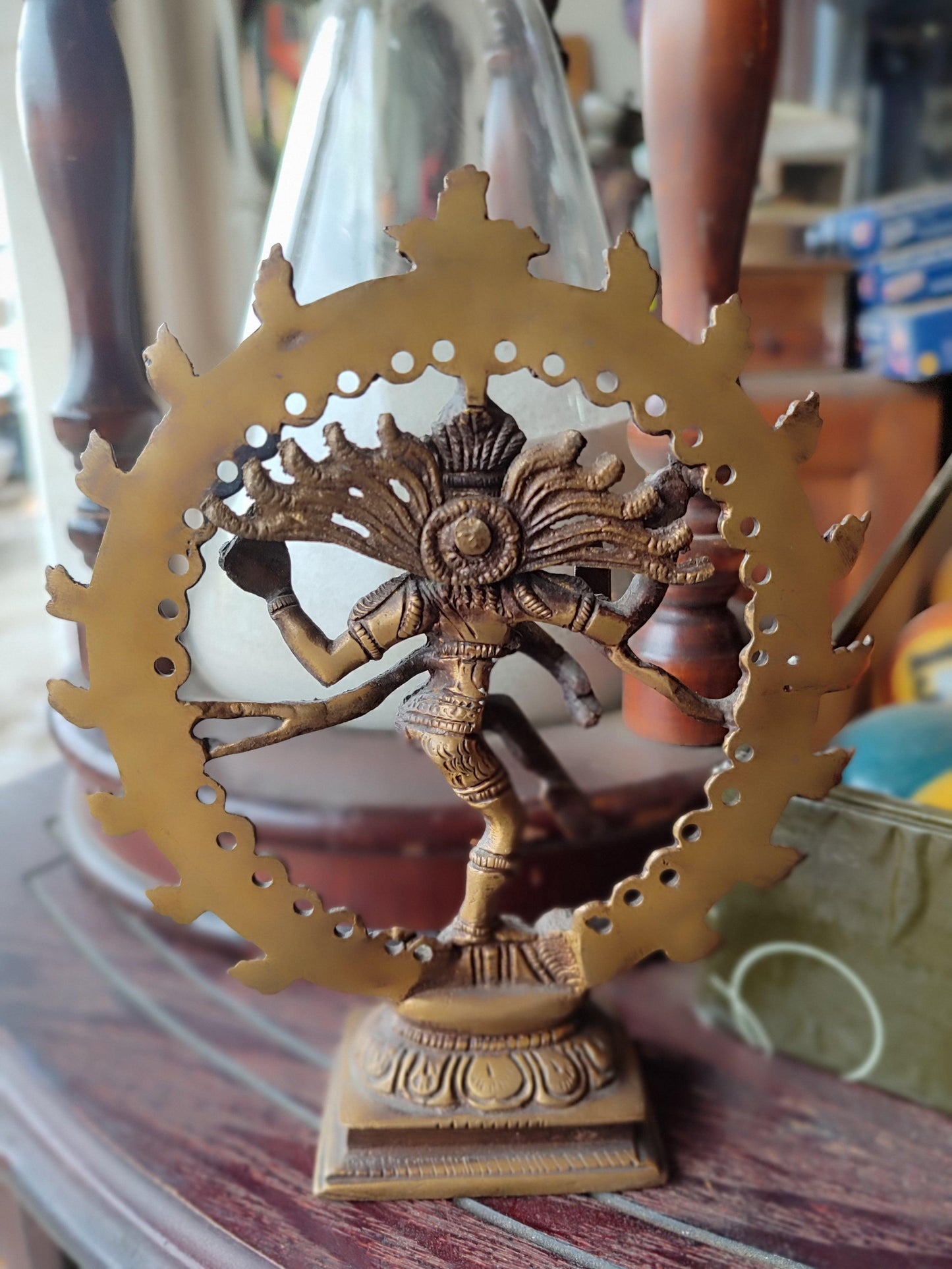 Exotic India Ananda Tandava of Nataraja Brass Sculpture - Antiques Bazaar Ensenada