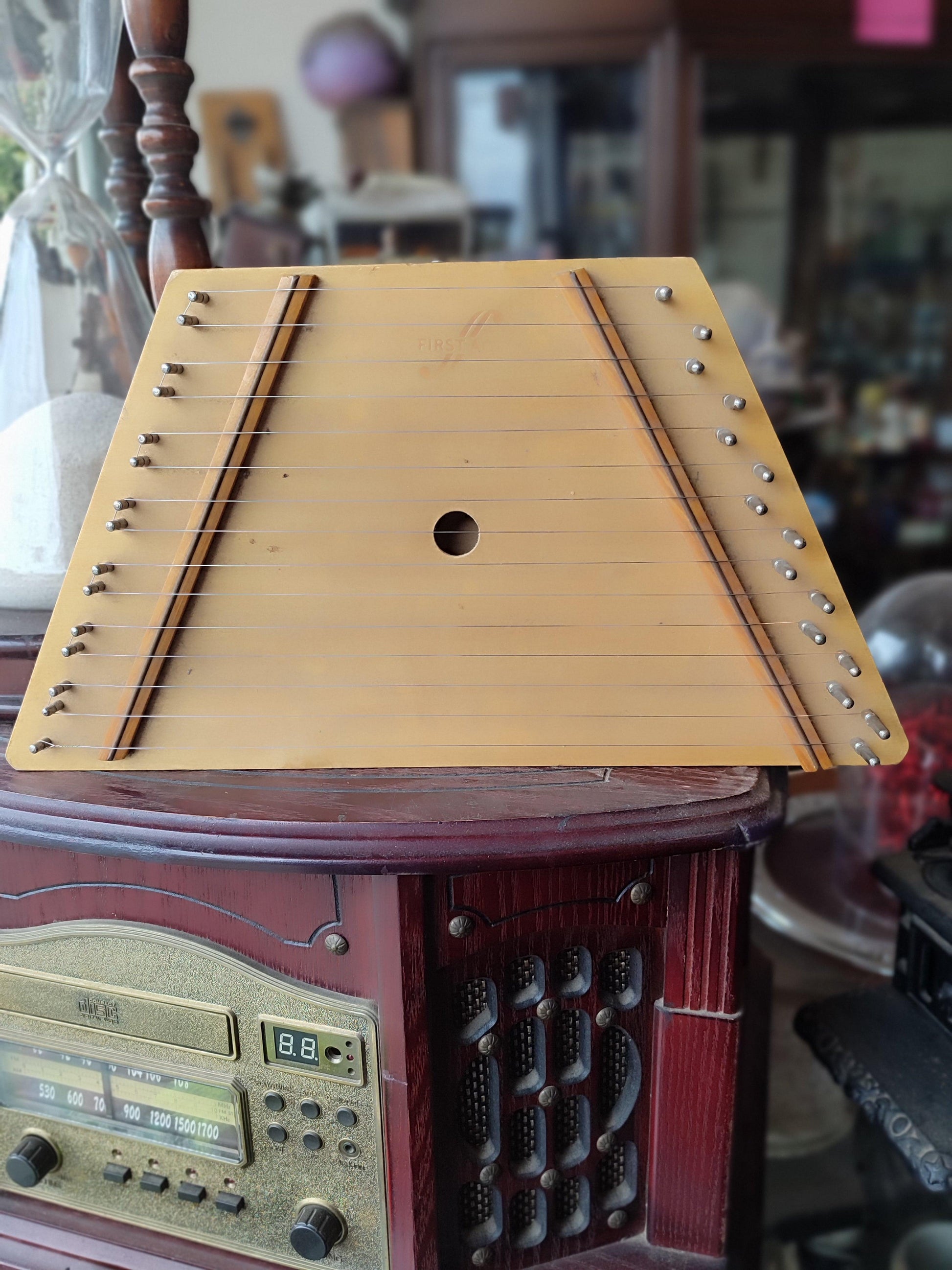 Vintage Zither with Fifteen Strings, - Antiques Bazaar Ensenada