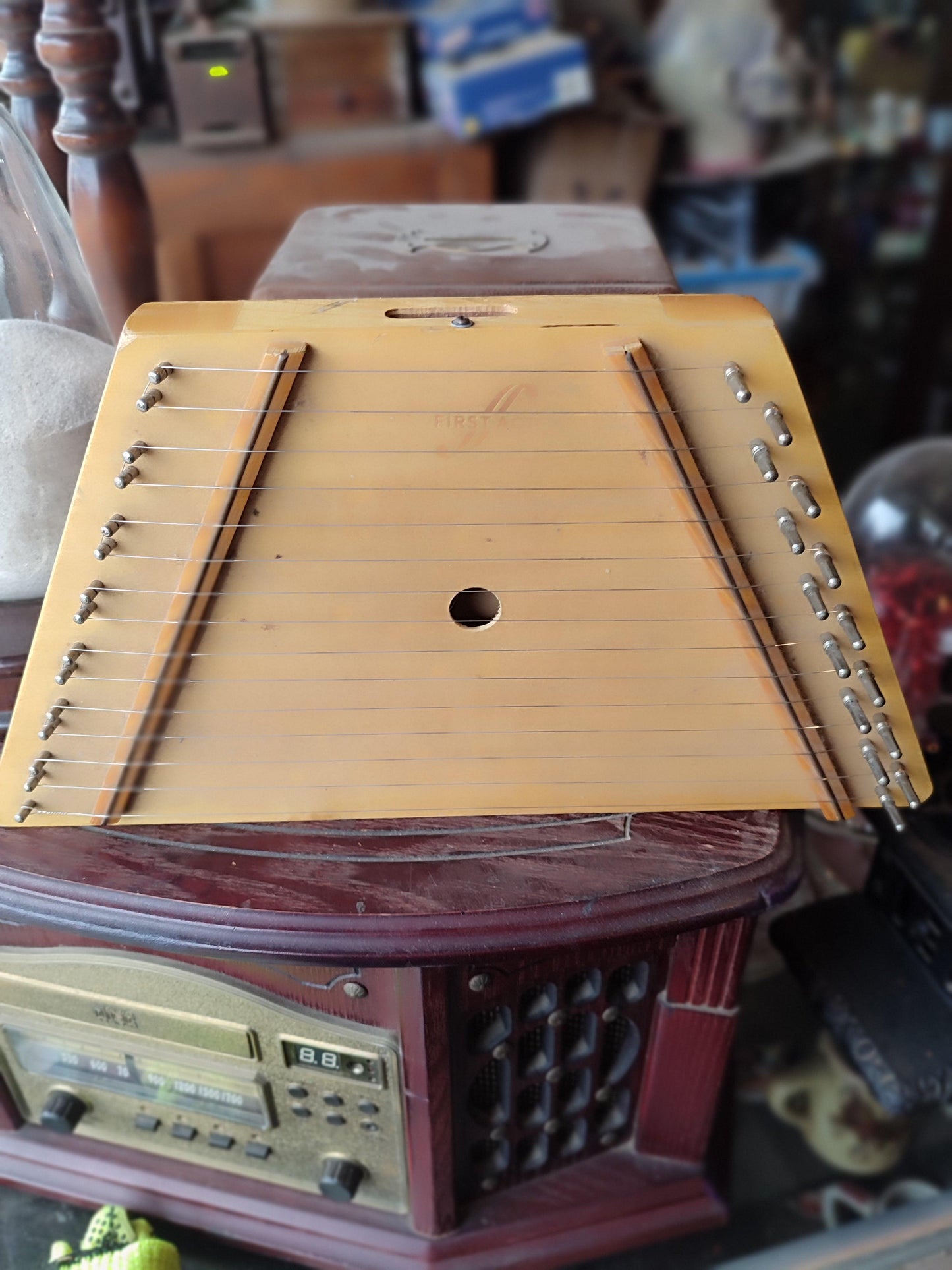 Vintage Zither with Fifteen Strings, - Antiques Bazaar Ensenada
