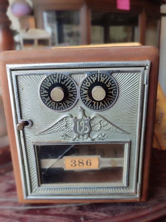 Antique US Post Office Box Door Coin Bank - Antiques Bazaar Ensenada
