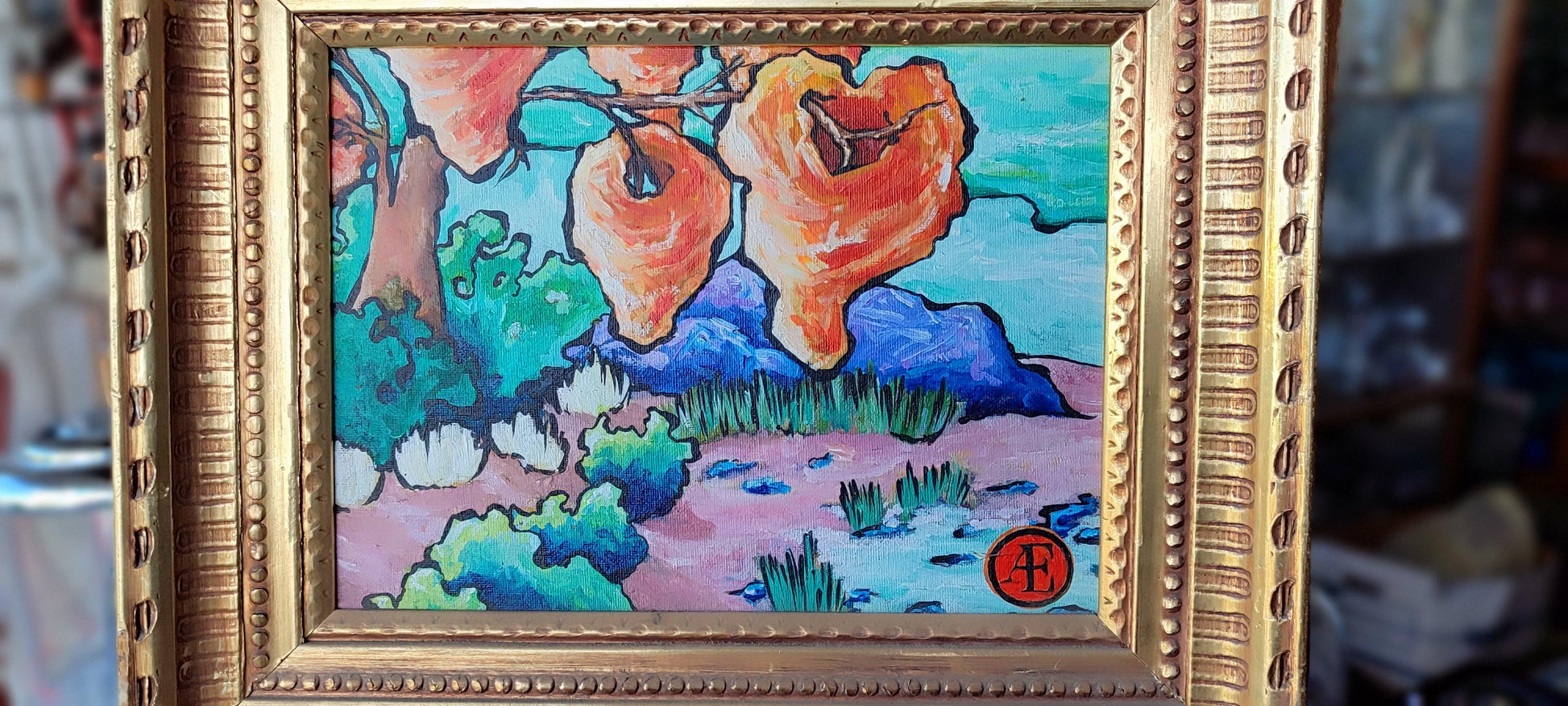 cuadro del artista tijuanense Armando Elizarraras - Antiques Bazaar Ensenada