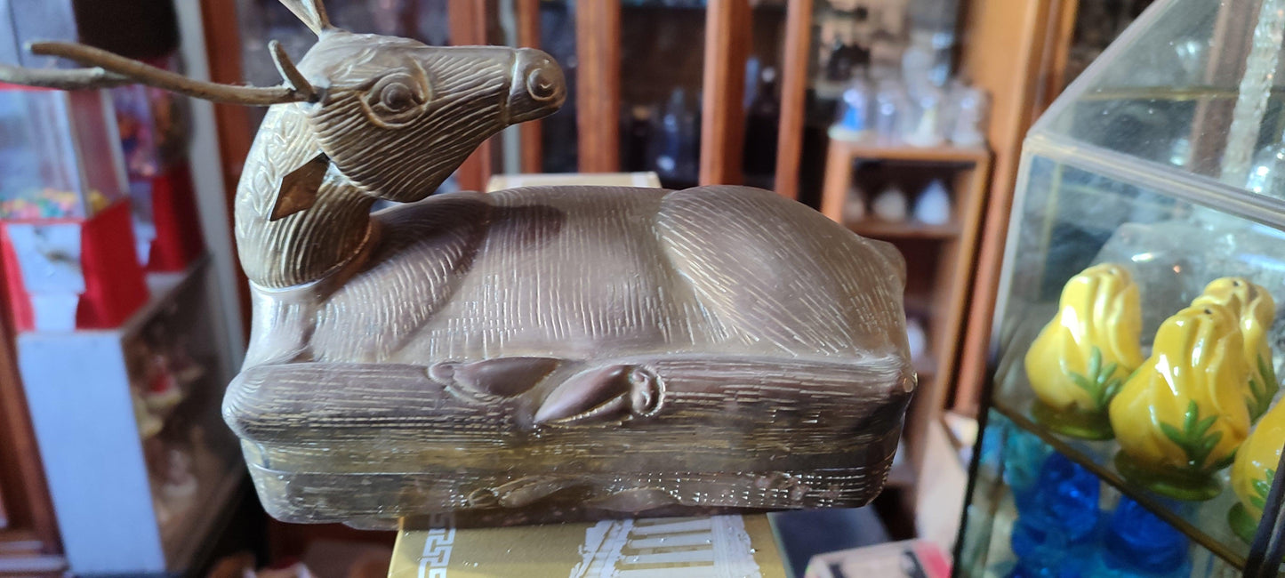 Antigua Figura de Ciervo de Latón - Antiques Bazaar Ensenada