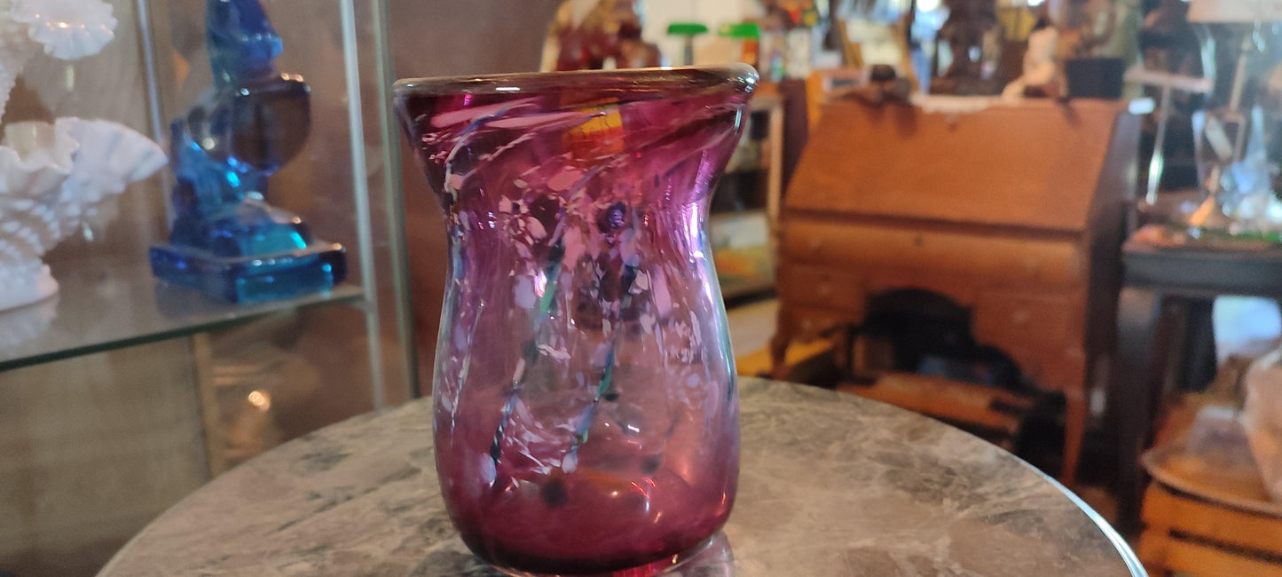 Florero de Vidrio Soplado con Boca Retorcida - Antiques Bazaar Ensenada