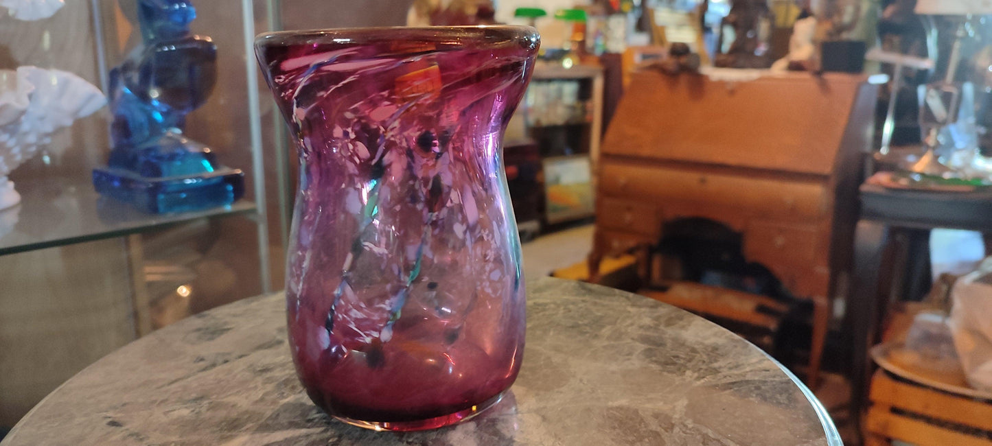 Florero de Vidrio Soplado con Boca Retorcida - Antiques Bazaar Ensenada