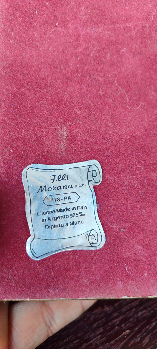 Icono de Esmalte y Plata de la Virgen con el Niño - Antiques Bazaar Ensenada