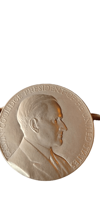 La Medalla Presidencial Calvin Coolidge de la Casa de la Moneda de los Estados Unidos - Antiques Bazaar Ensenada