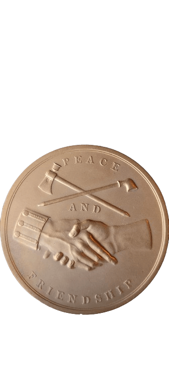 1789 John Adams “Indian Peace Medal” - Second President of the United States (March 4, 1797 to March 3, 1801) - Original US Mint Medal by Moritz Furst and John Reich - Antiques Bazaar Ensenada