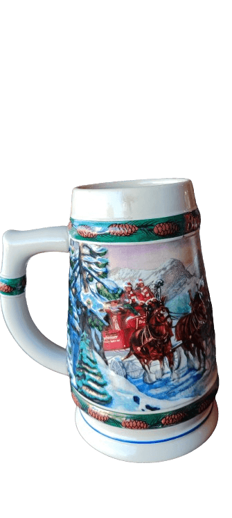 jarra de cerveza Budweiser diseñada por Nora Koerber - Antiques Bazaar Ensenada