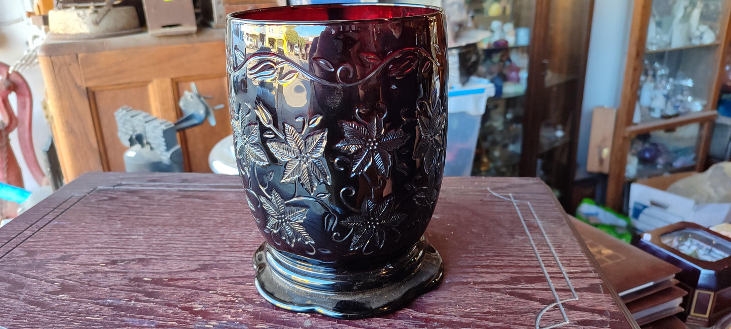 Vaso de Vidrio Rubi Rojo - Antiques Bazaar Ensenada