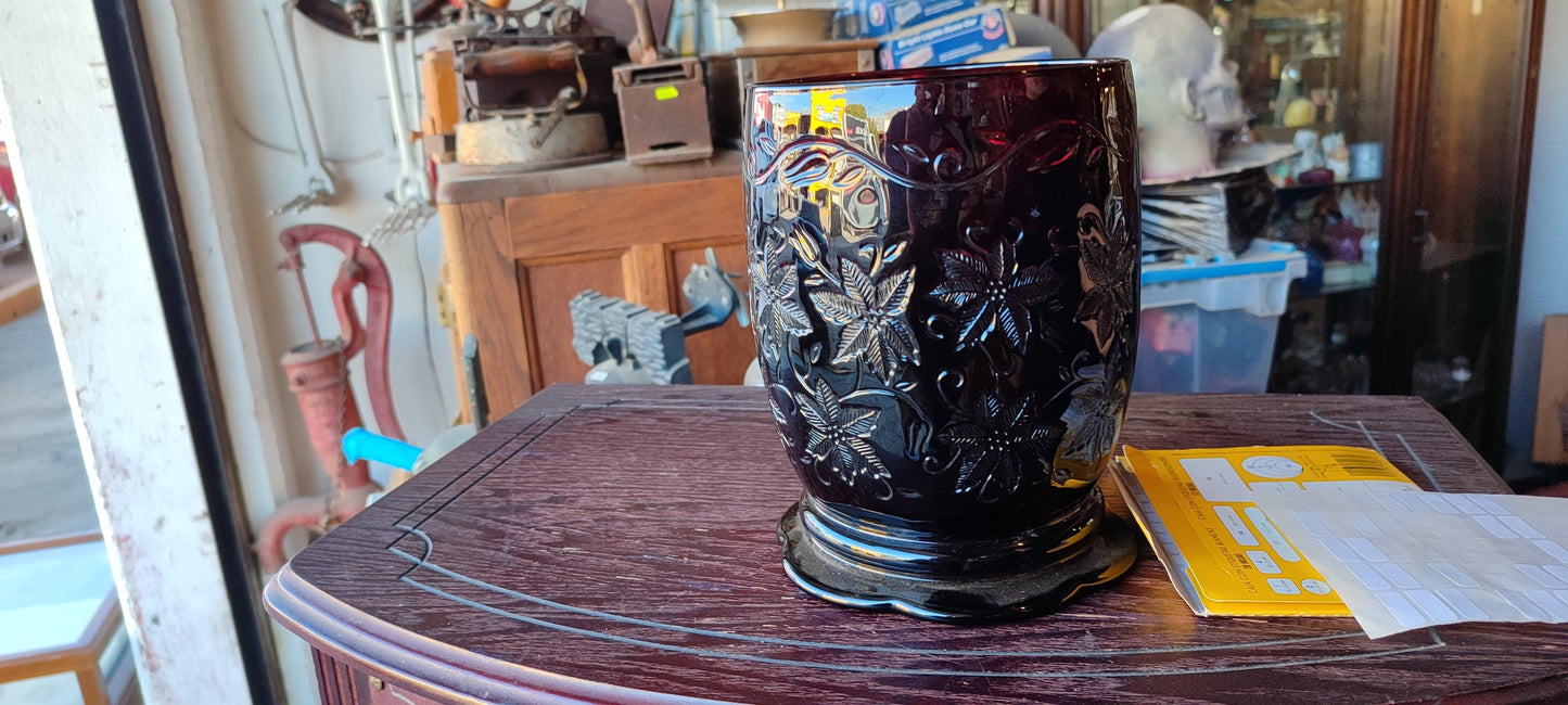 Vaso de Vidrio Rubi Rojo - Antiques Bazaar Ensenada