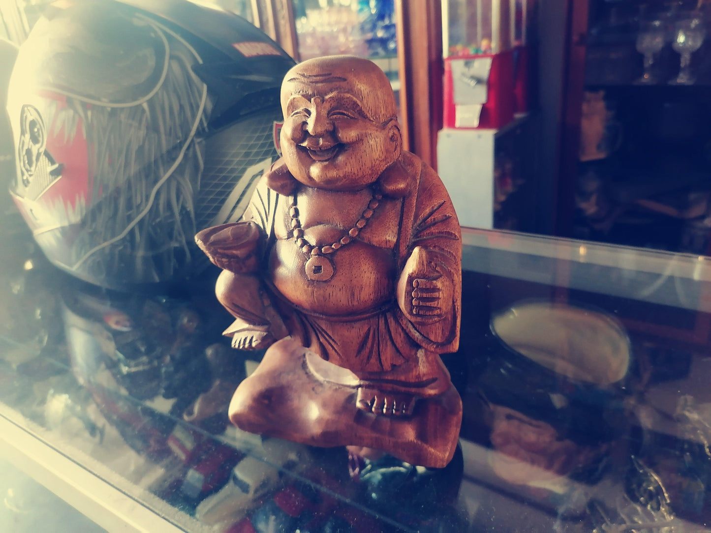 Buddai de Madera Para Escritorio - Antiques Bazaar Ensenada