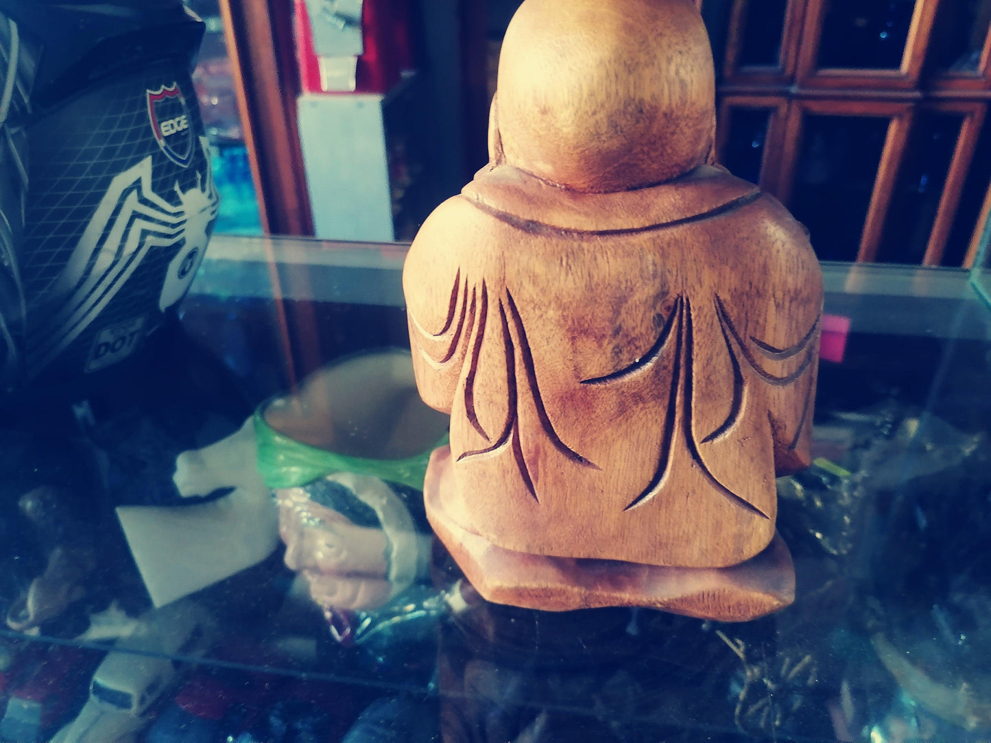 Buddai de Madera Para Escritorio - Antiques Bazaar Ensenada