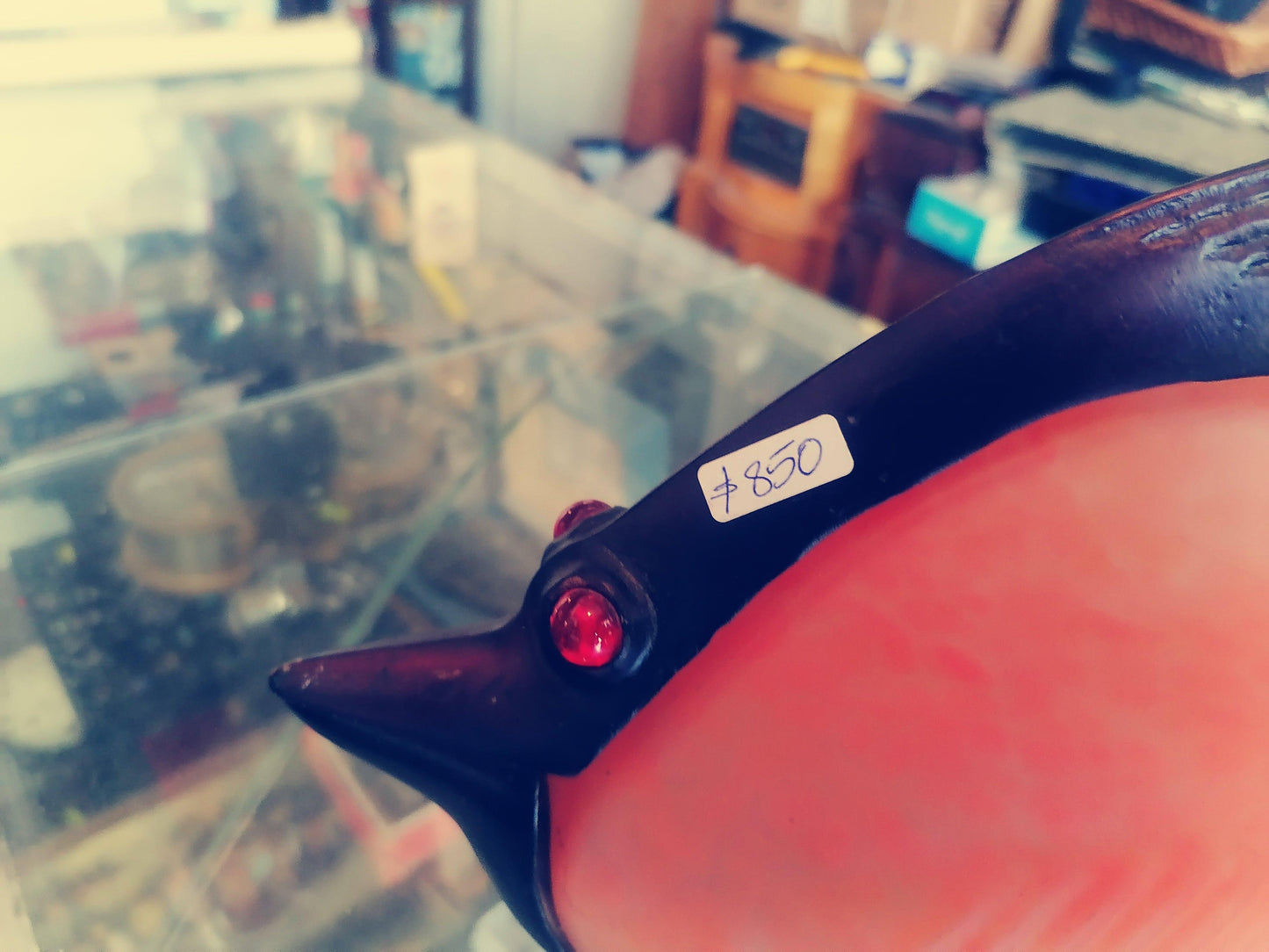Lampara de vidrio con forma de pez. Retro - Antiques Bazaar Ensenada