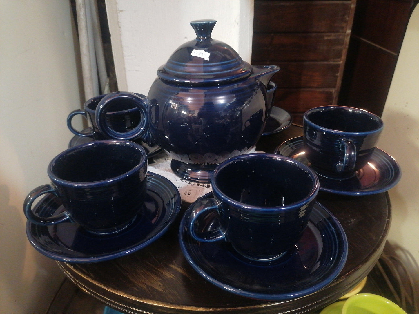 Vintage Fiesta Cobalt Tea Set - Antiques Bazaar Ensenada