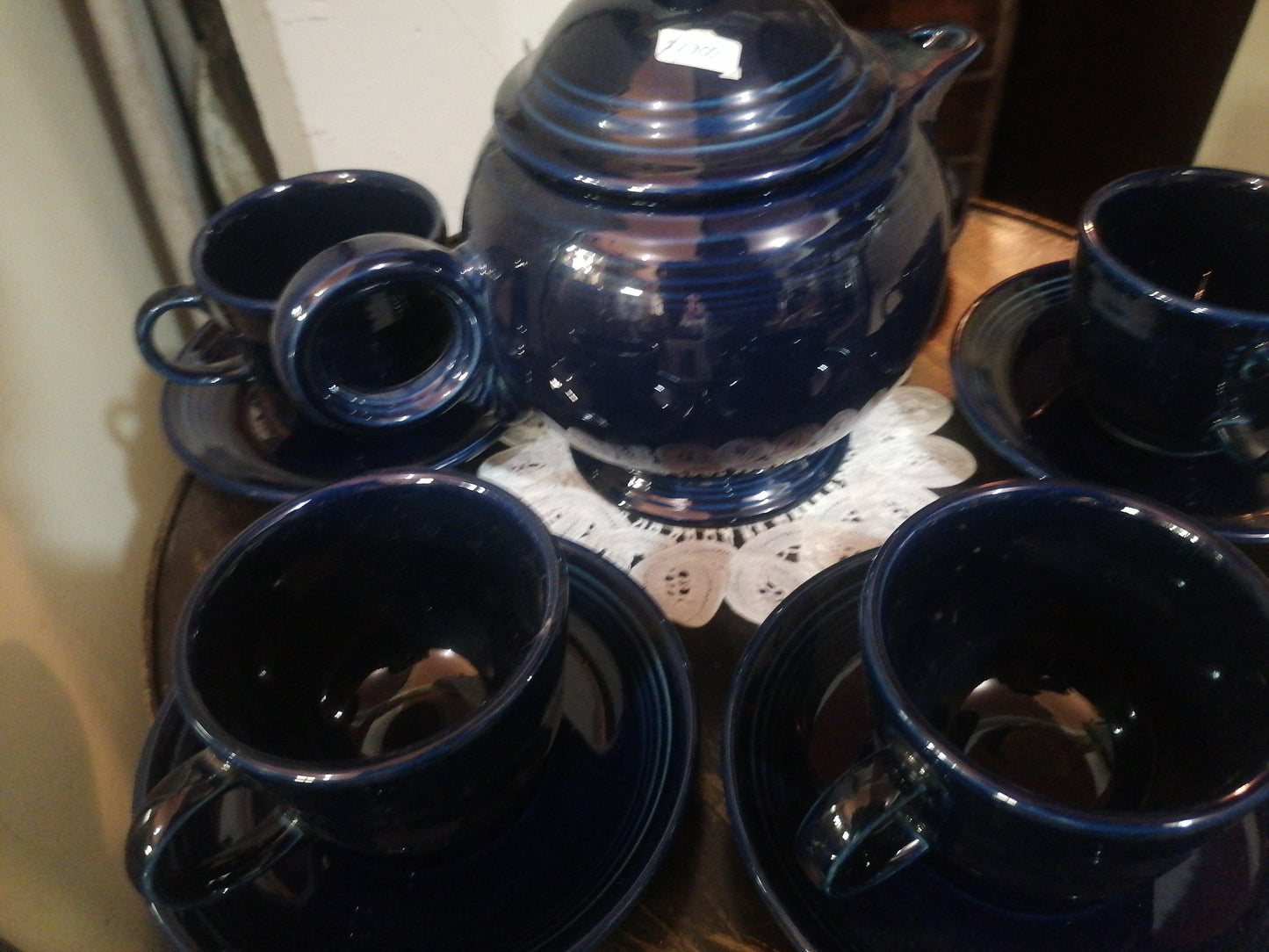 Vintage Fiesta Cobalt Tea Set - Antiques Bazaar Ensenada