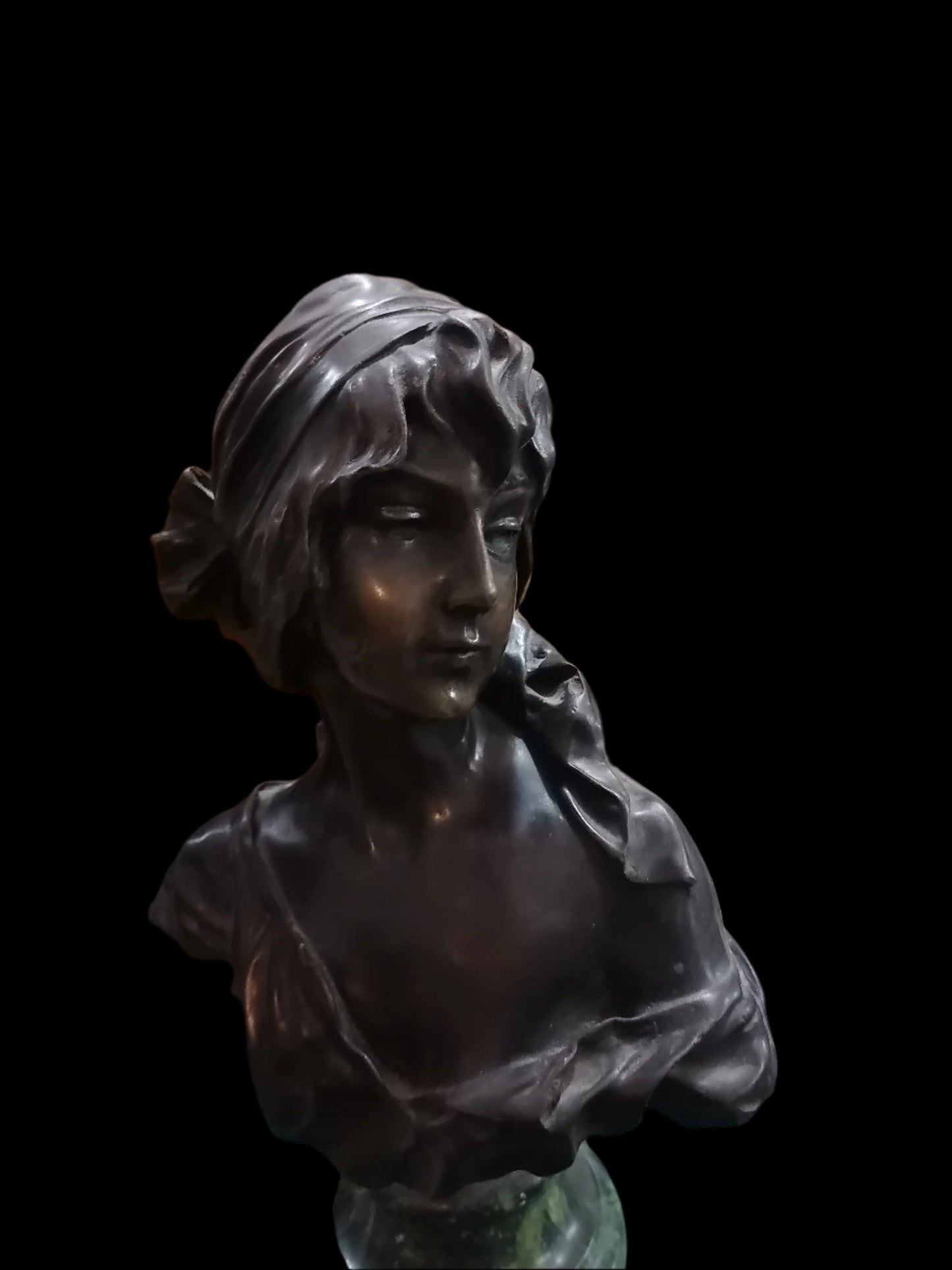Busto de bronze del escultor De Mott. - Antiques Bazaar Ensenada