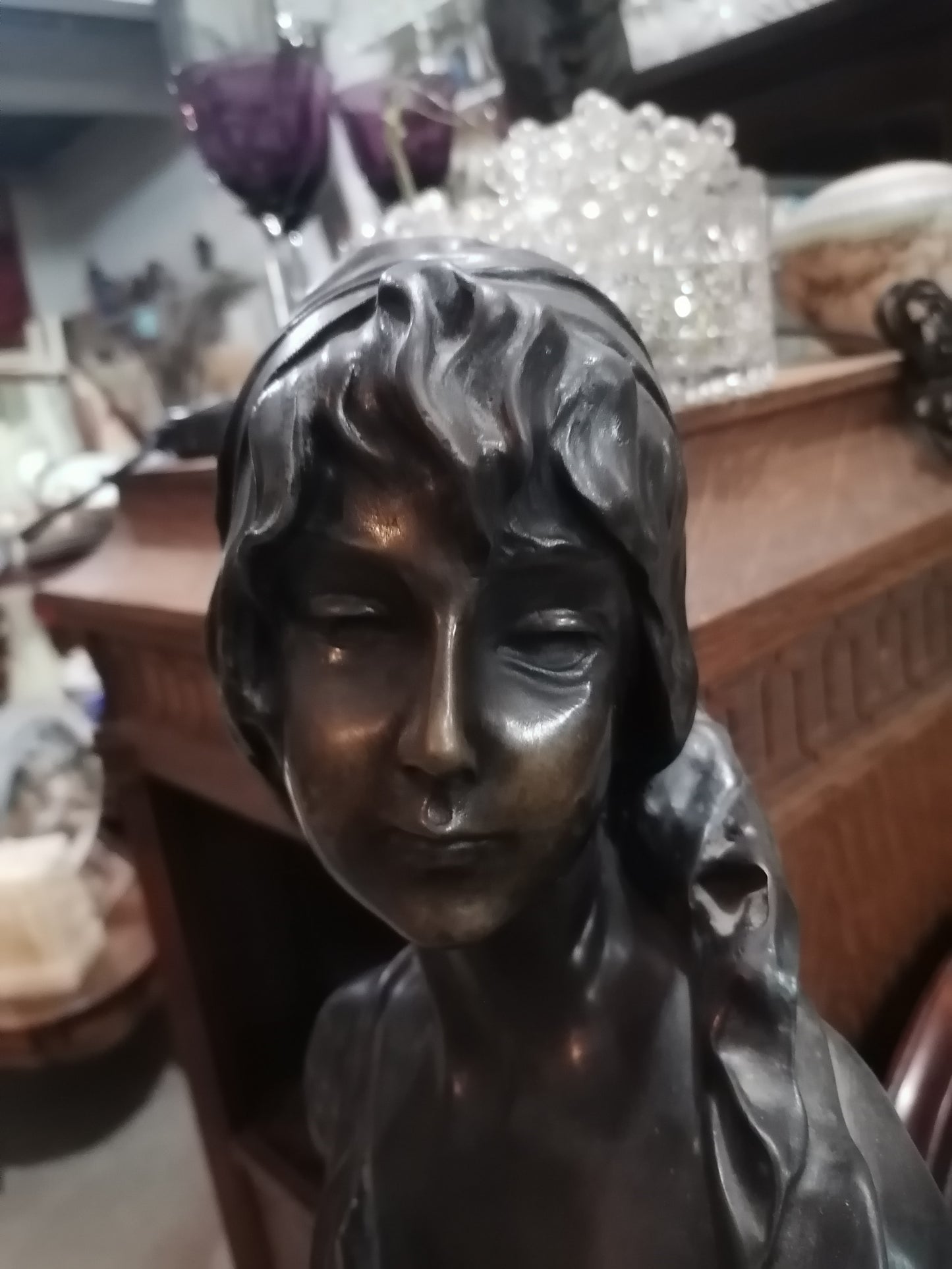 Busto de bronze del escultor De Mott. - Antiques Bazaar Ensenada