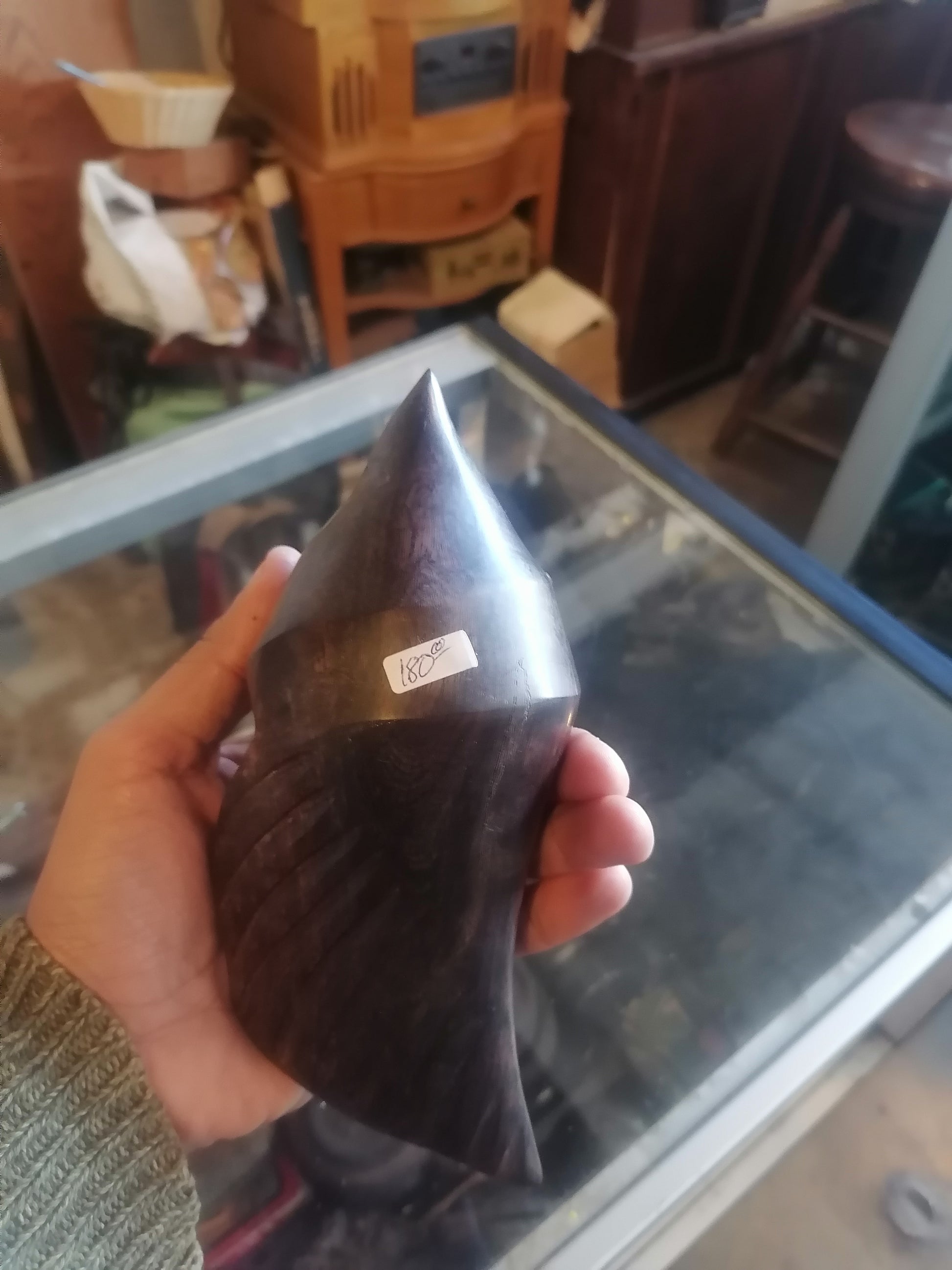 Escultura de concha marina de madera - Antiques Bazaar Ensenada