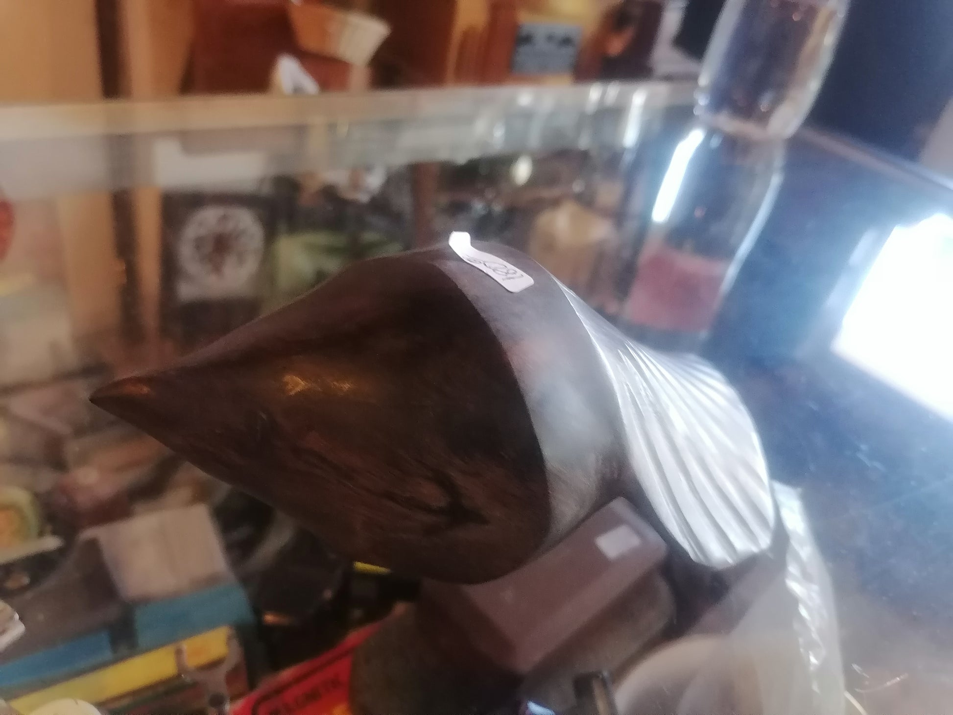 Escultura de concha marina de madera - Antiques Bazaar Ensenada