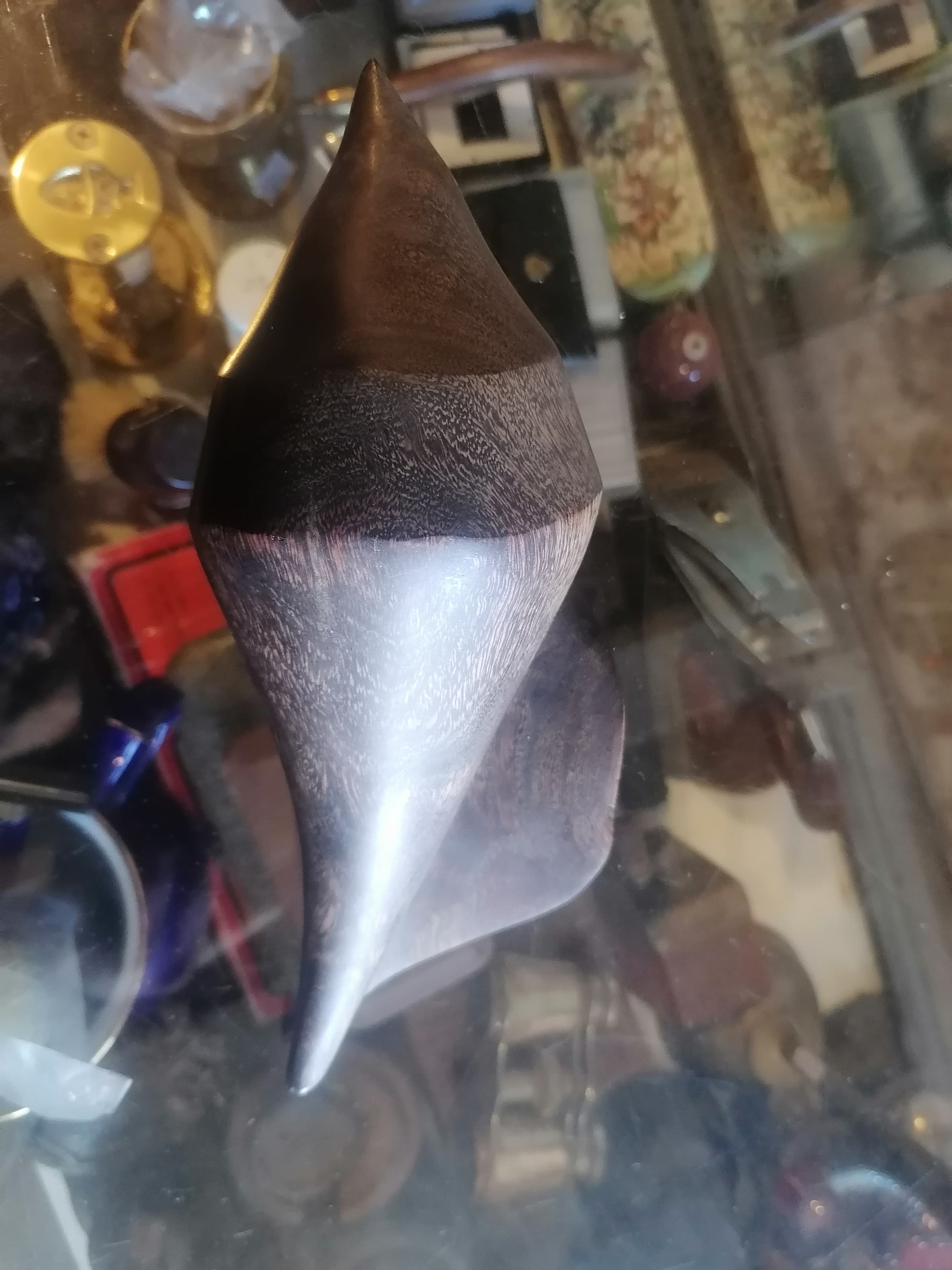 Escultura de concha marina de madera - Antiques Bazaar Ensenada