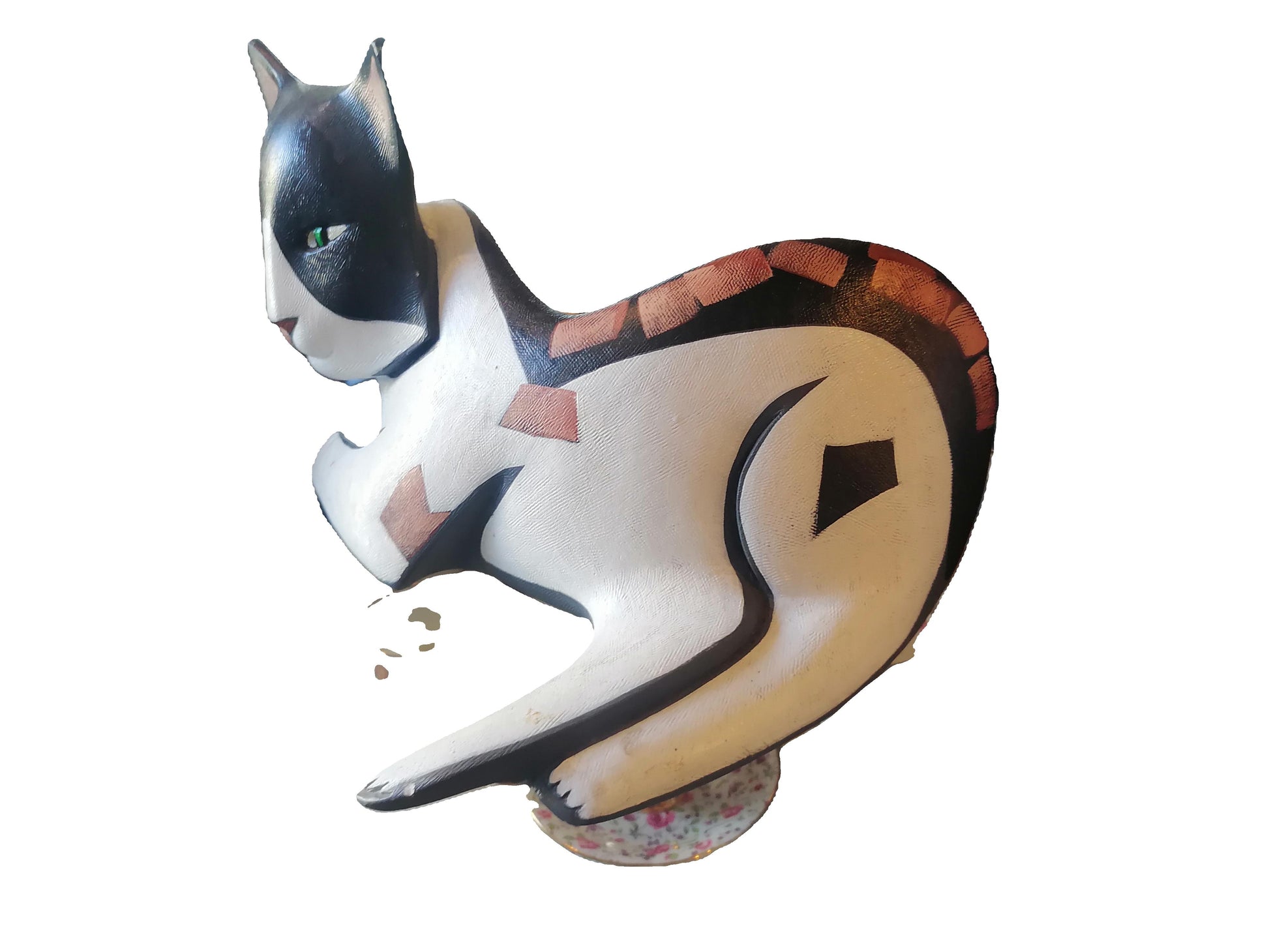 Escultura de gato carey de Lynda Pleet - Antiques Bazaar Ensenada
