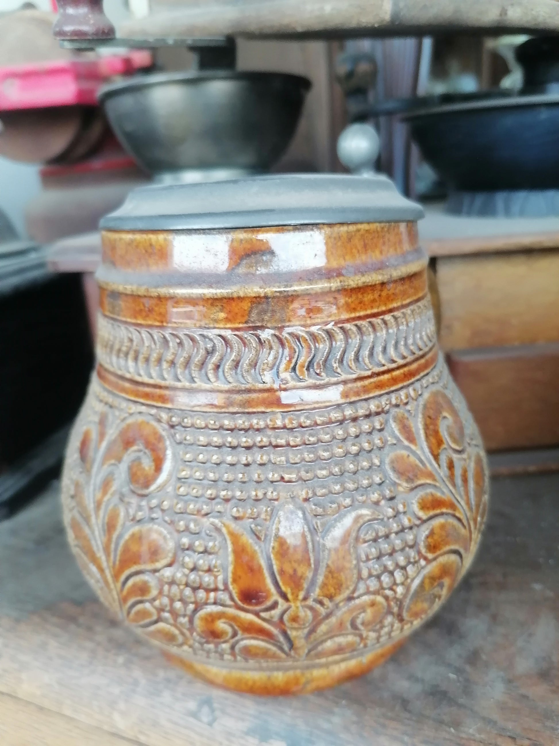 Beer stein redondo - Antiques Bazaar Ensenada