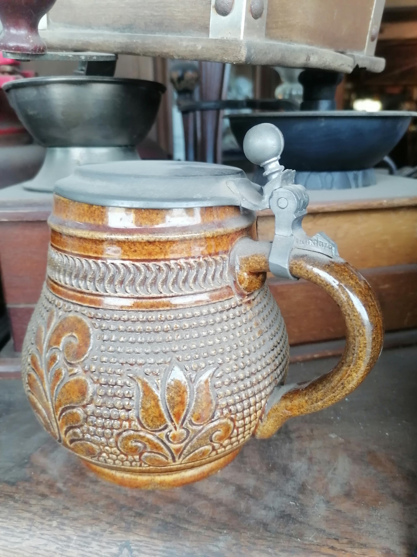Beer stein redondo - Antiques Bazaar Ensenada