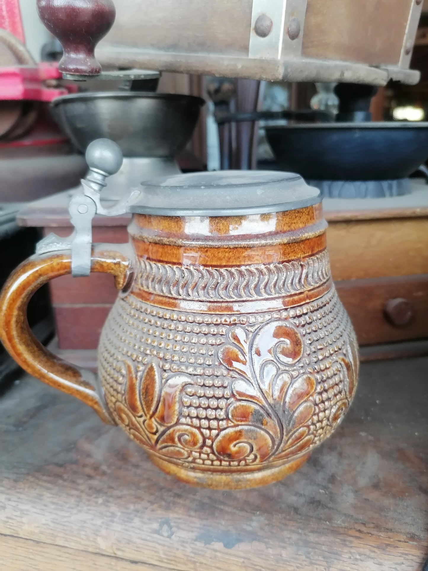 Beer stein redondo - Antiques Bazaar Ensenada