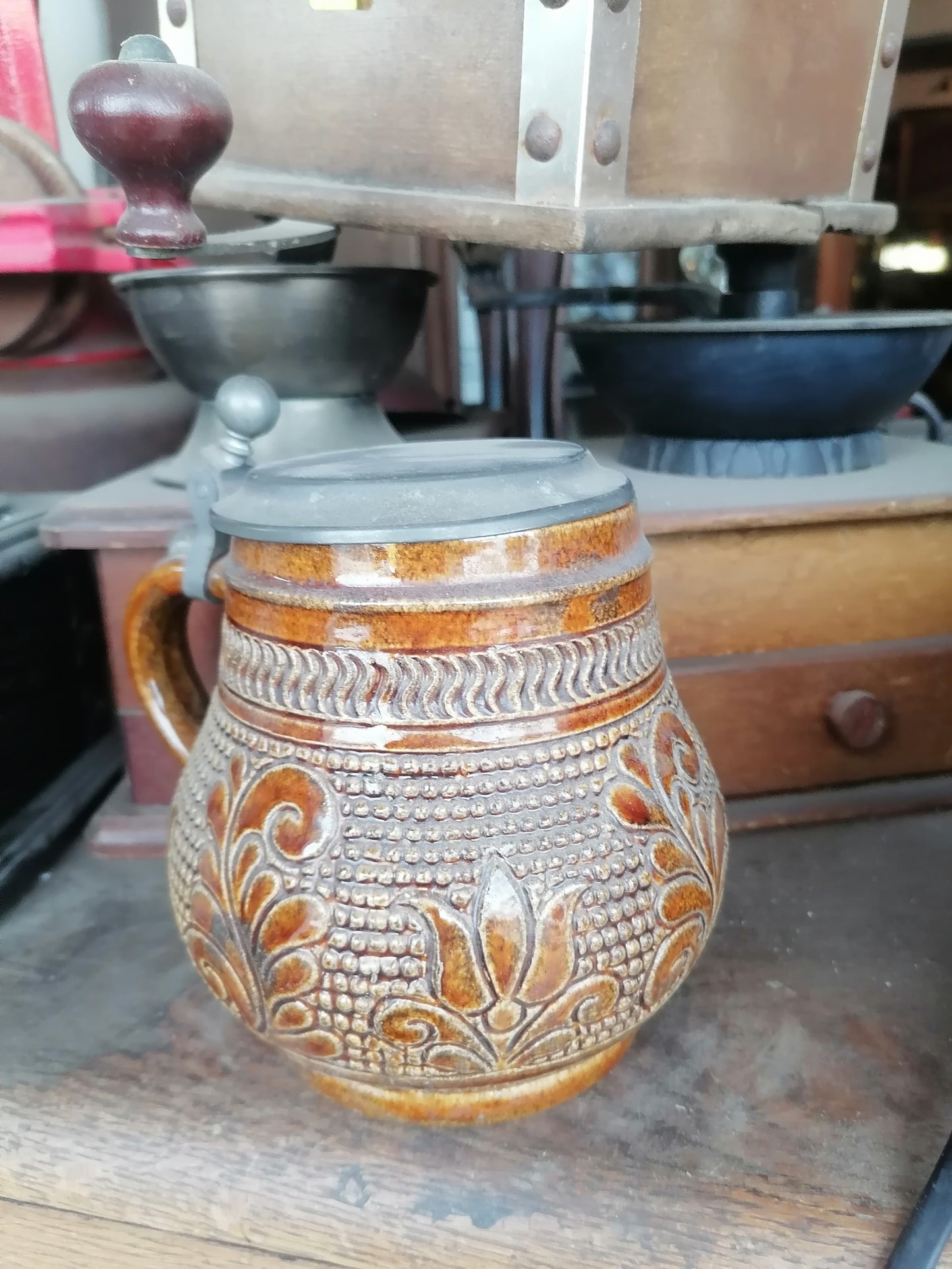 Beer stein redondo - Antiques Bazaar Ensenada