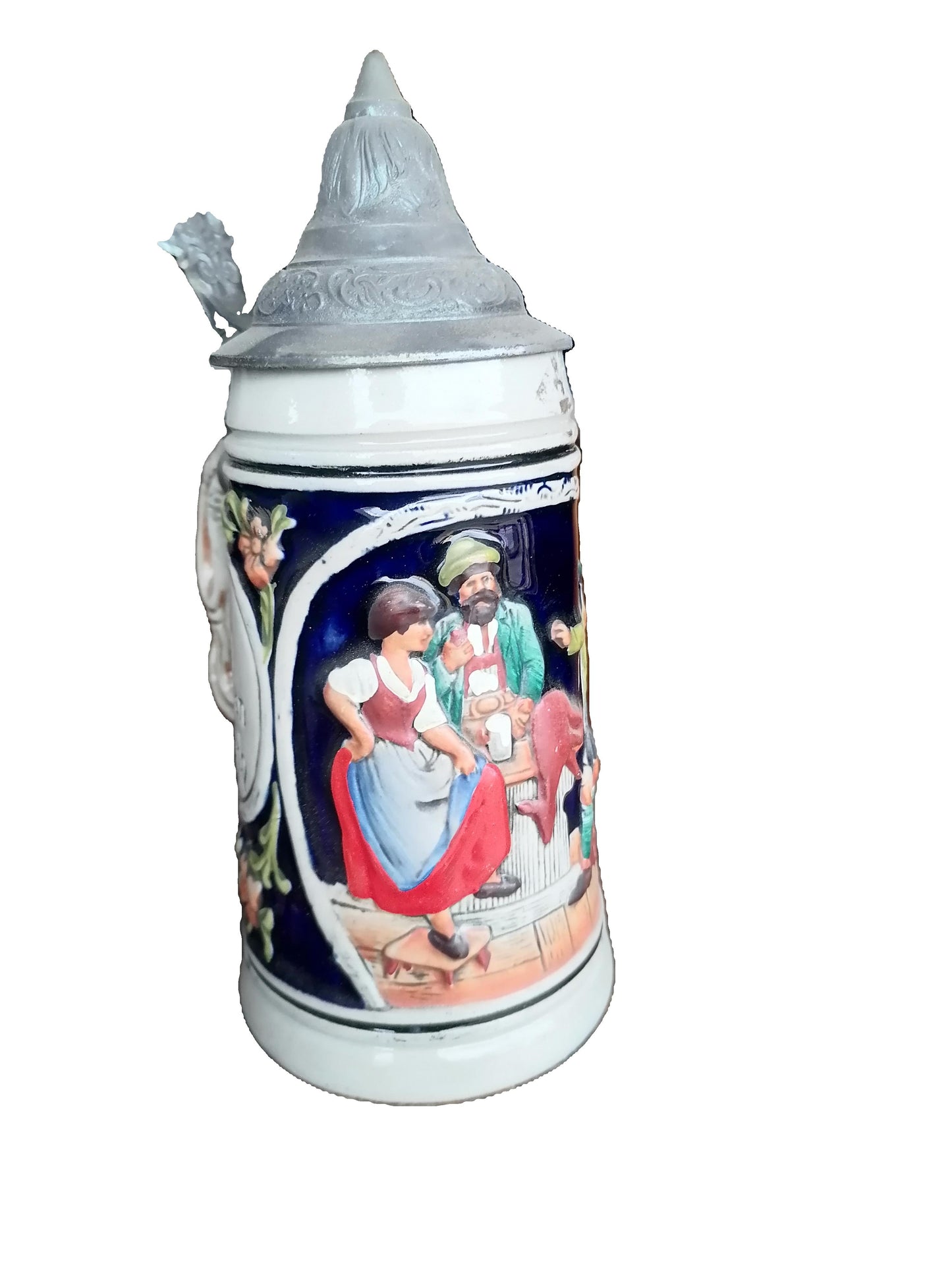 "Tarro de cerveza vintage de Alemania Occidental de 1/4 litro ""Ich Jag Den Hirsch" - Antiques Bazaar Ensenada