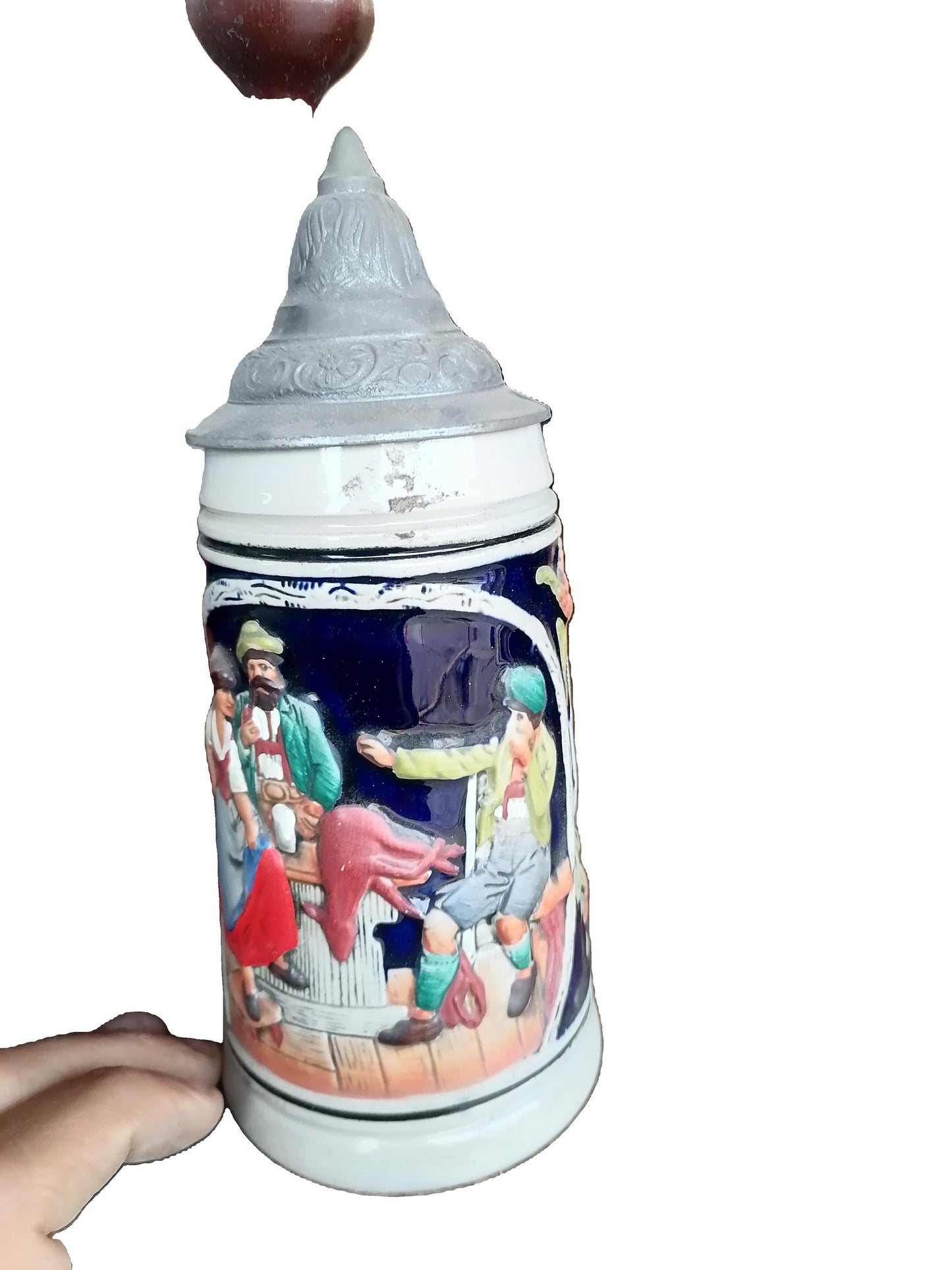 "Tarro de cerveza vintage de Alemania Occidental de 1/4 litro ""Ich Jag Den Hirsch" - Antiques Bazaar Ensenada