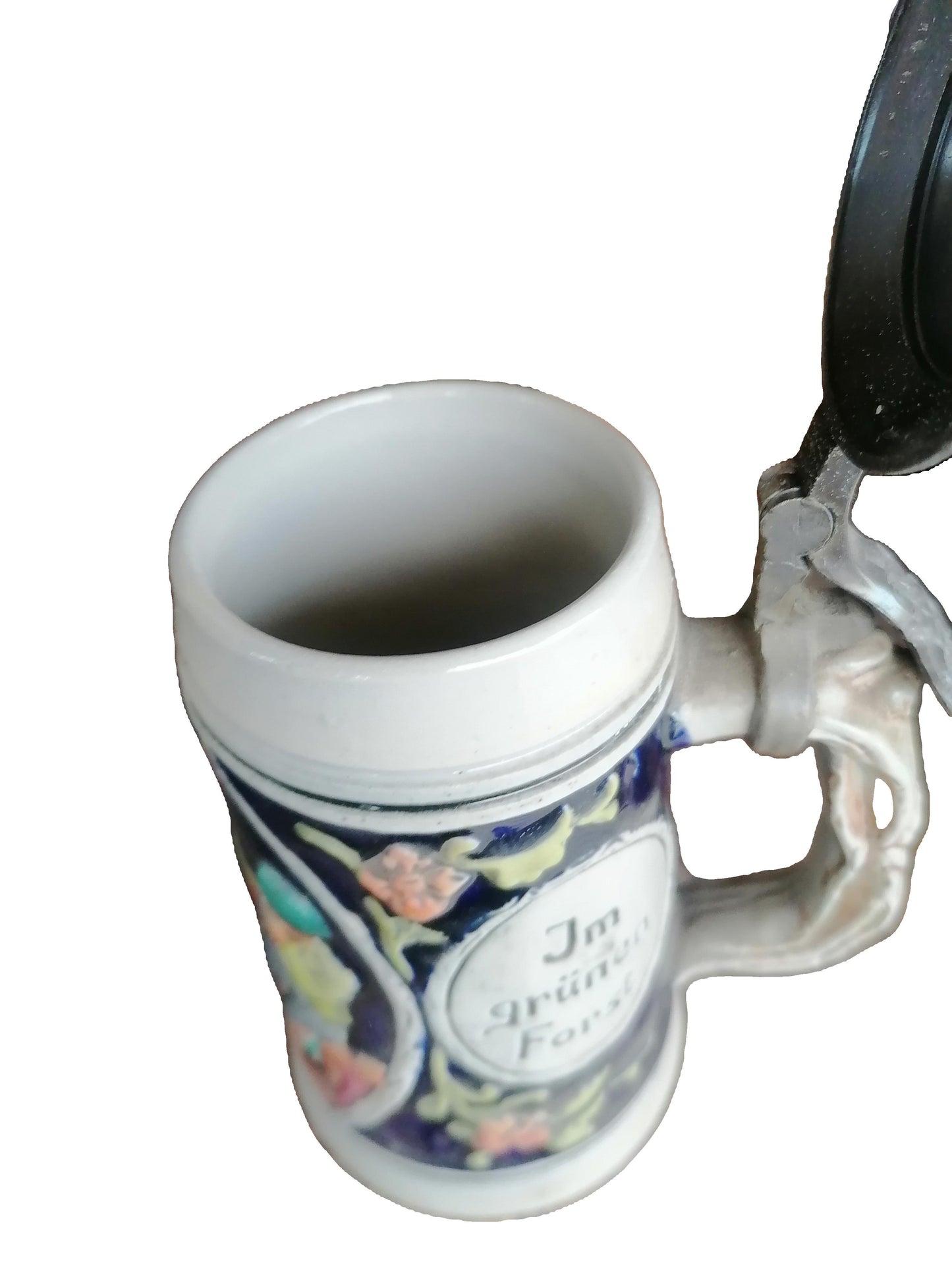"Tarro de cerveza vintage de Alemania Occidental de 1/4 litro ""Ich Jag Den Hirsch" - Antiques Bazaar Ensenada