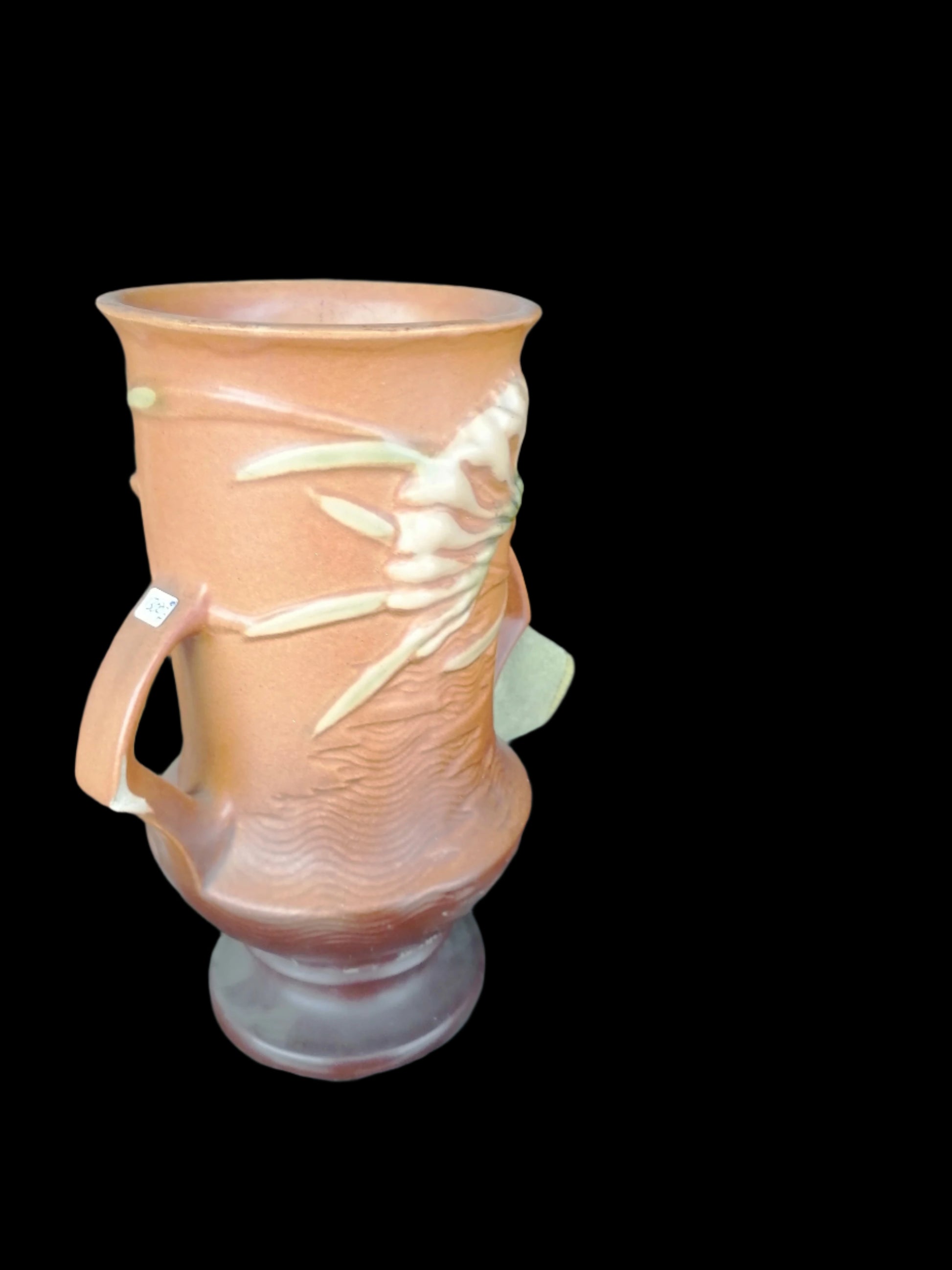 Vasija Freesia de Roseville Pottery - Antiques Bazaar Ensenada