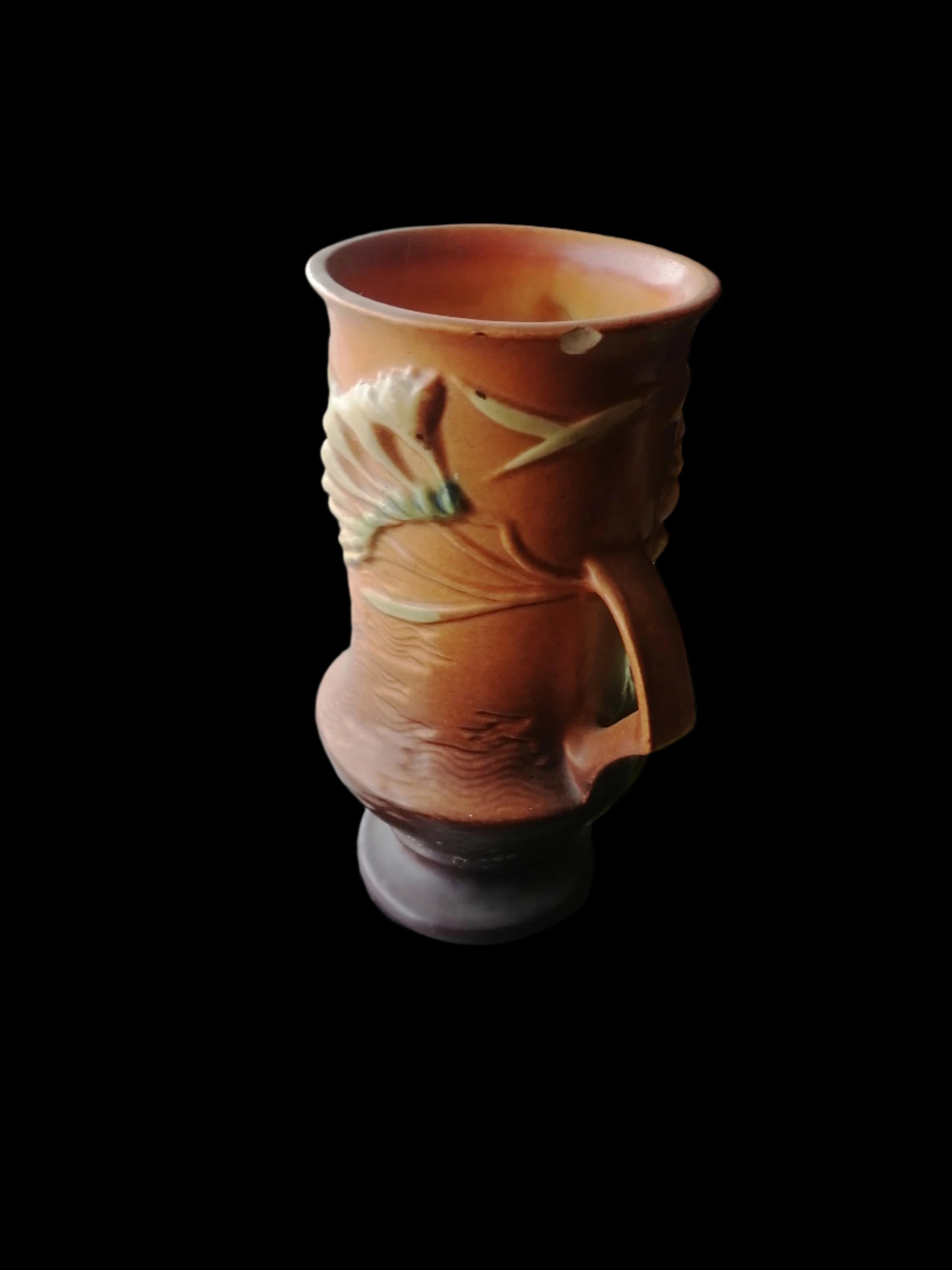 Vasija Freesia de Roseville Pottery - Antiques Bazaar Ensenada