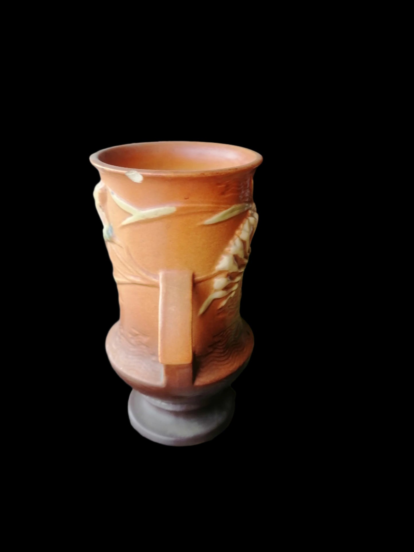 Vasija Freesia de Roseville Pottery - Antiques Bazaar Ensenada