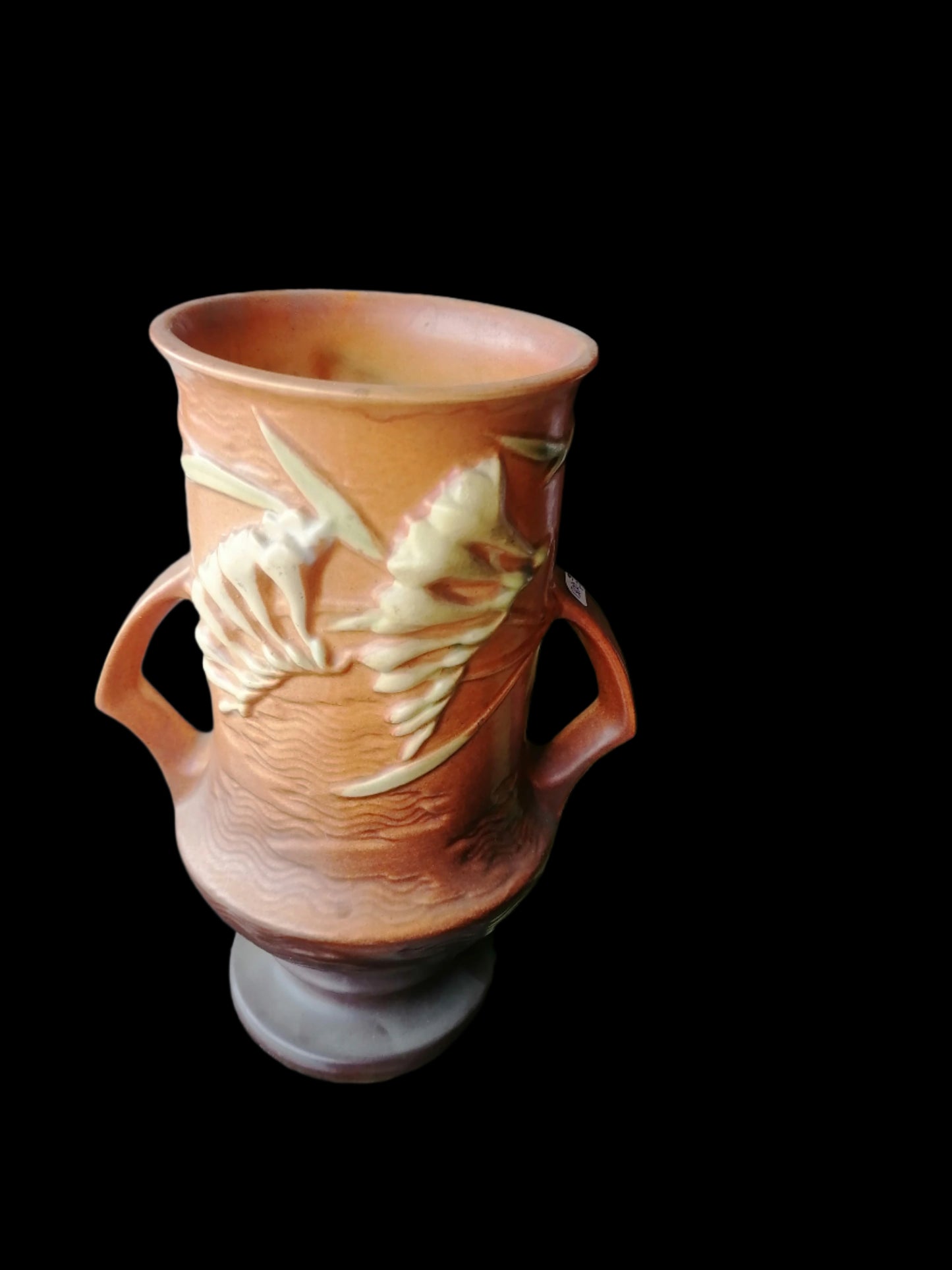 Vasija Freesia de Roseville Pottery - Antiques Bazaar Ensenada