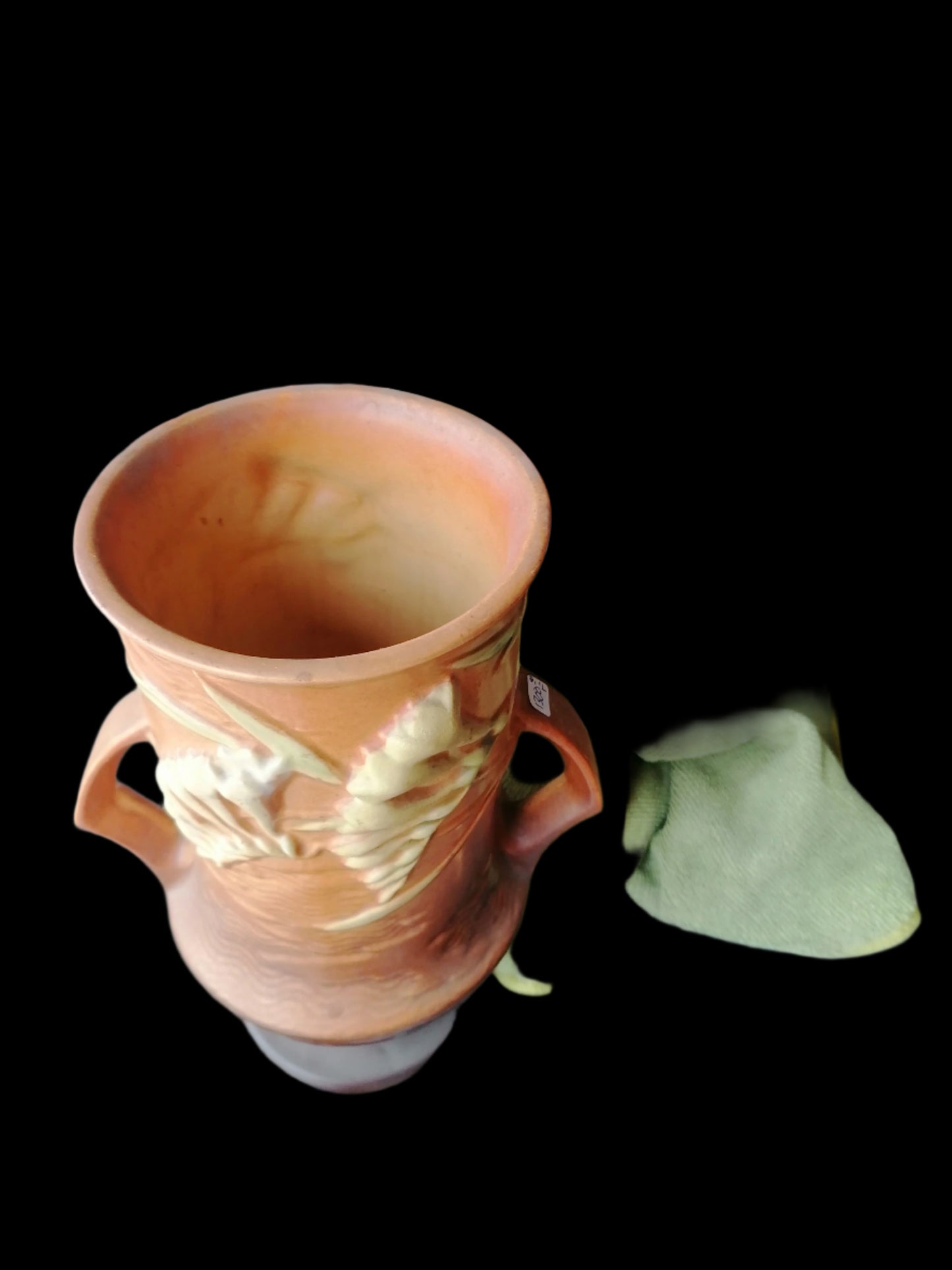 Vasija Freesia de Roseville Pottery - Antiques Bazaar Ensenada